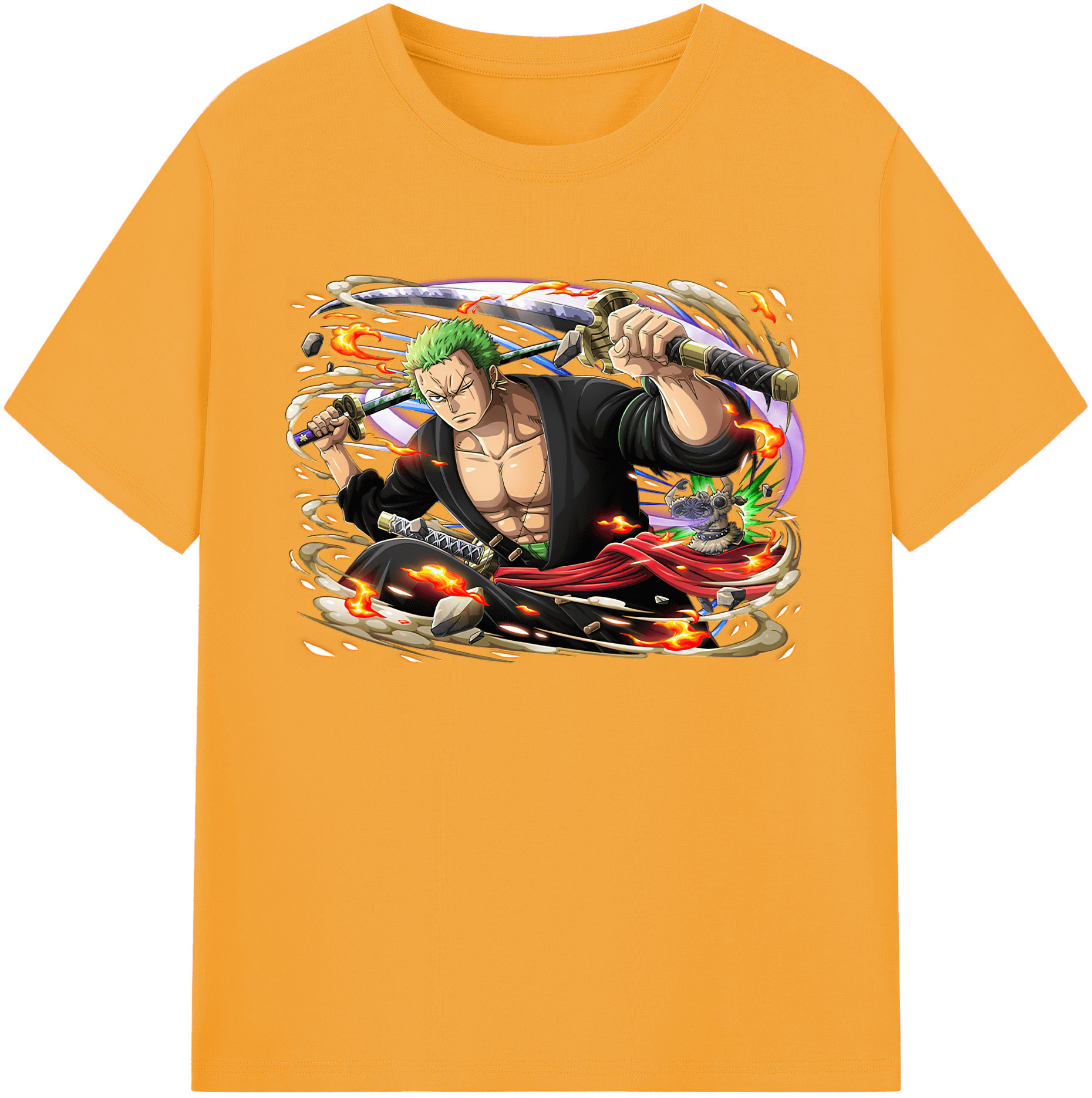 （画像用） ワンピース ロロノア・ゾロ ONE PIECE Roronoa Zoro 綿100％ メンズ半袖Tシャツ｜肌触りやわらか＆通気性
