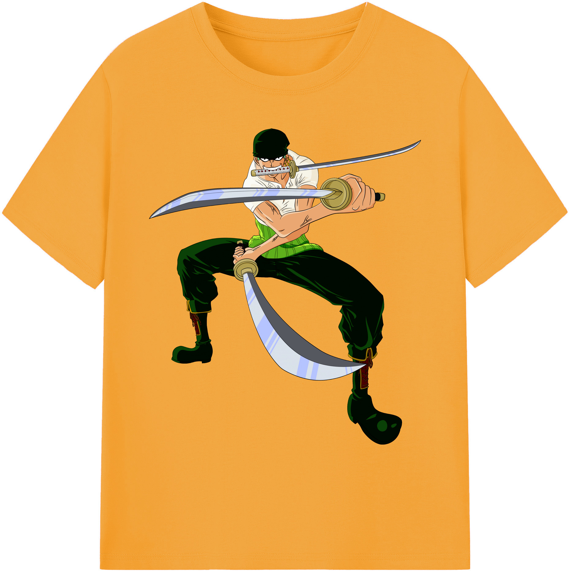 ワンピース ロロノア・ゾロ ONE PIECE Roronoa Zoro 綿100％ メンズ半袖Tシャツ｜肌触りやわらか＆通気性