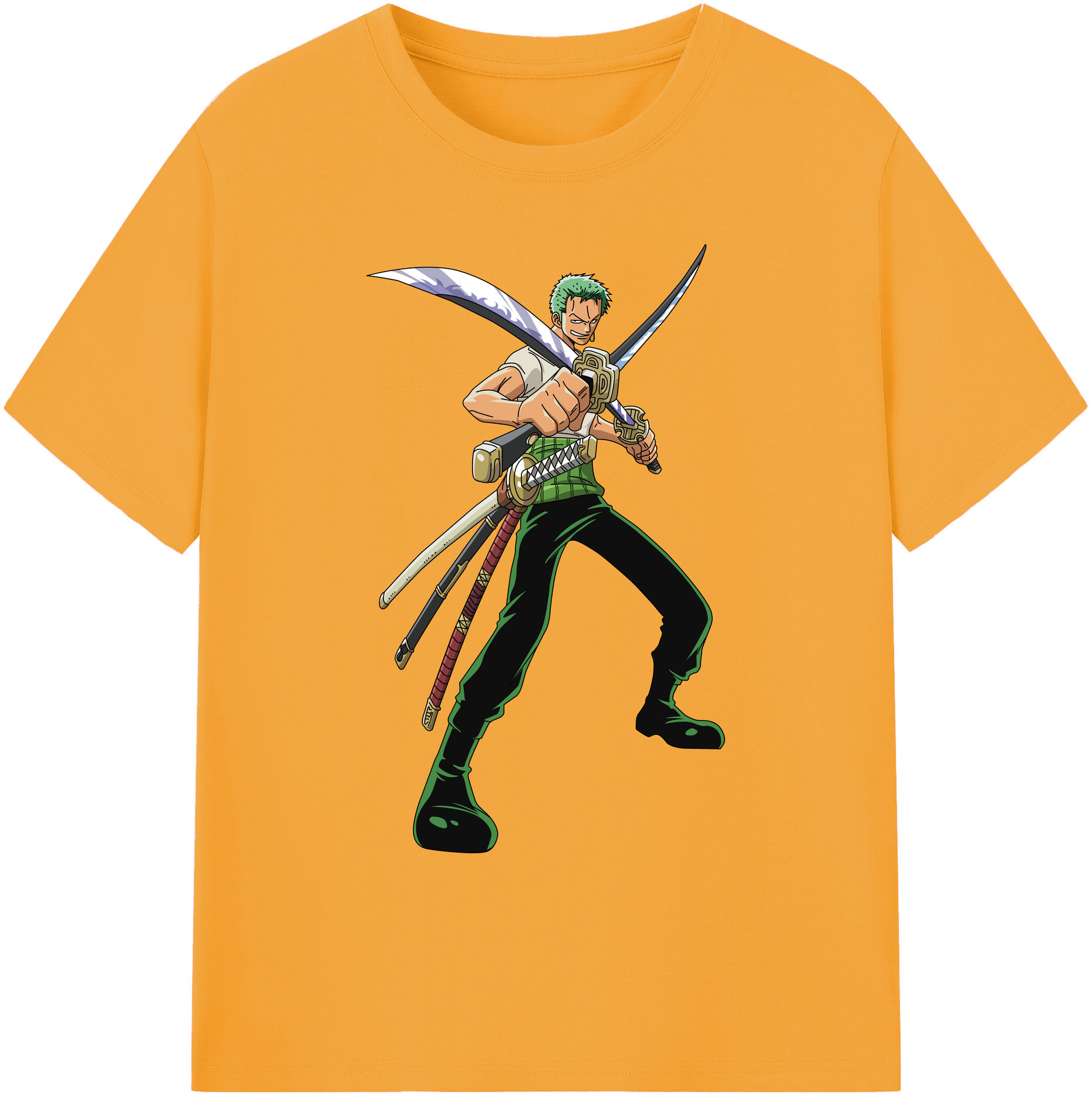 ワンピース ロロノア・ゾロ ONE PIECE Roronoa Zoro 綿100％ メンズ半袖Tシャツ｜肌触りやわらか＆通気性