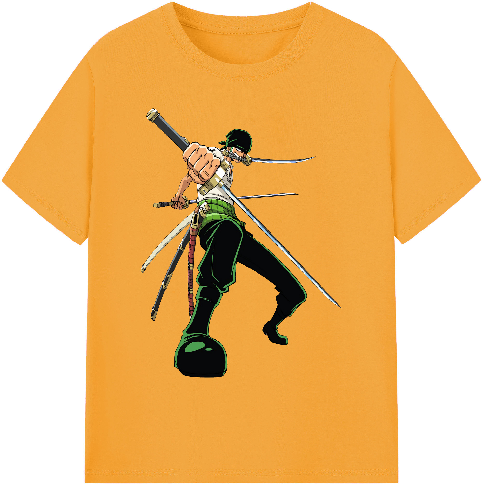 ワンピース ロロノア・ゾロ ONE PIECE Roronoa Zoro 綿100％ メンズ半袖Tシャツ｜肌触りやわらか＆通気性