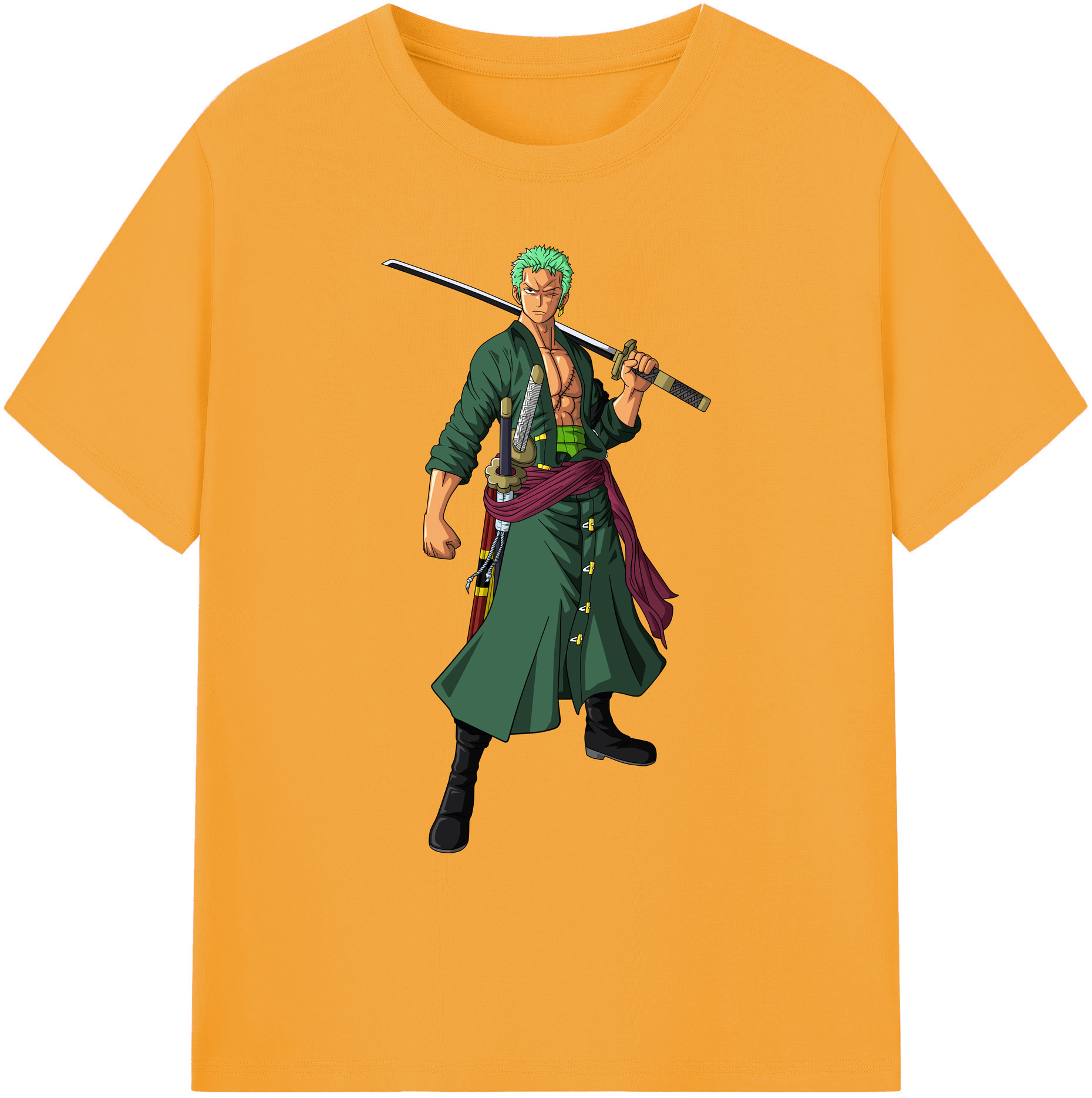ワンピース ロロノア・ゾロ ONE PIECE Roronoa Zoro 綿100％ メンズ半袖Tシャツ｜肌触りやわらか＆通気性