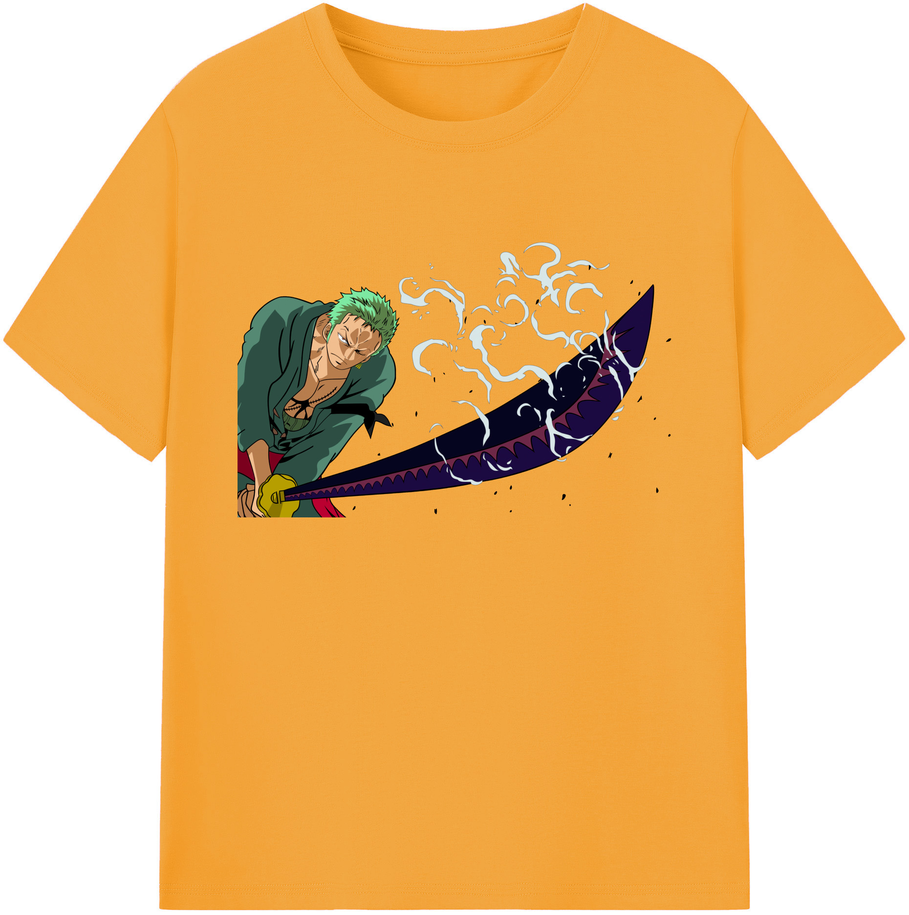 ワンピース ロロノア・ゾロ ONE PIECE Roronoa Zoro 綿100％ メンズ半袖Tシャツ｜肌触りやわらか＆通気性