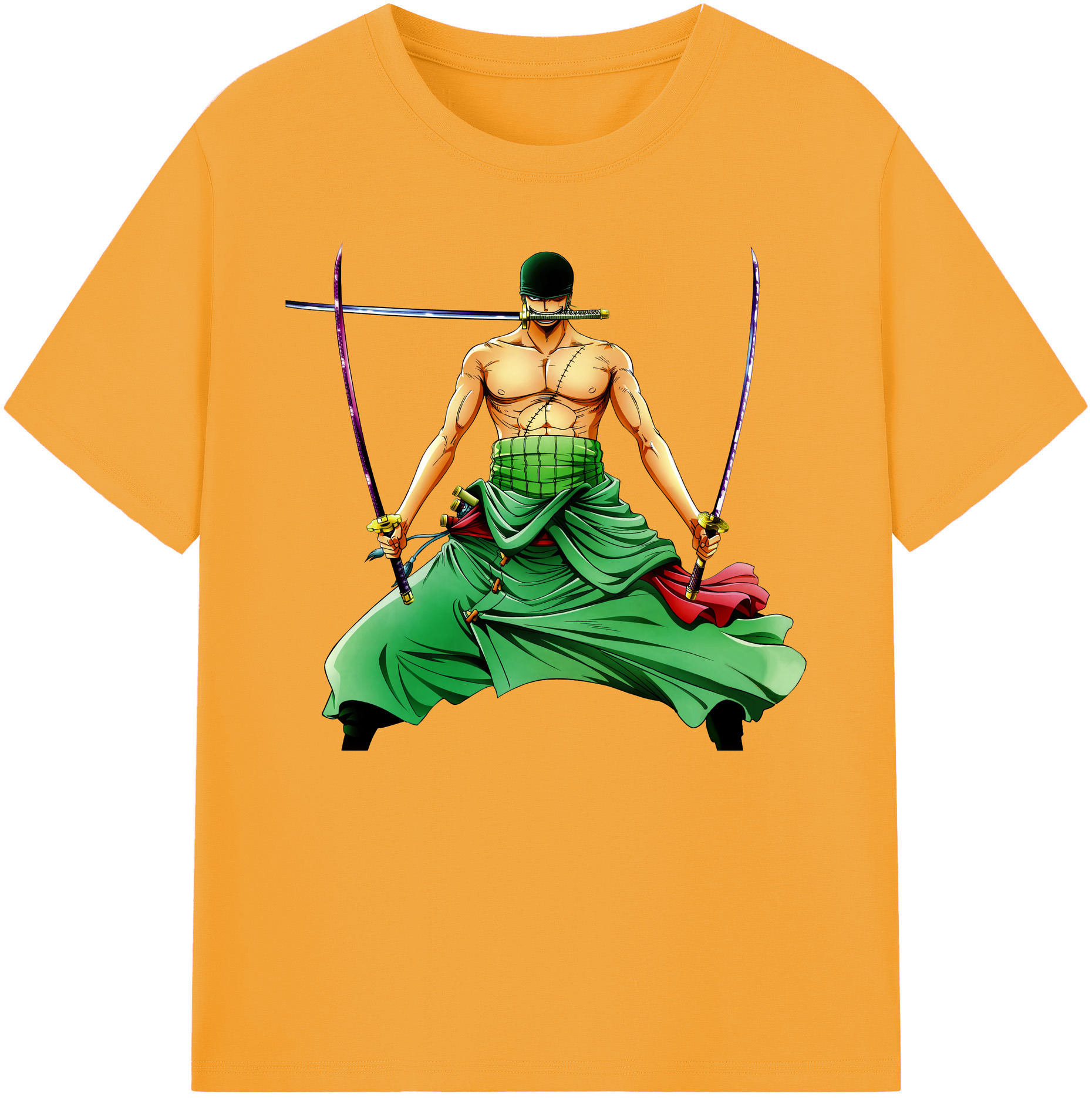 ワンピース ロロノア・ゾロ ONE PIECE Roronoa Zoro 綿100％ メンズ半袖Tシャツ｜肌触りやわらか＆通気性