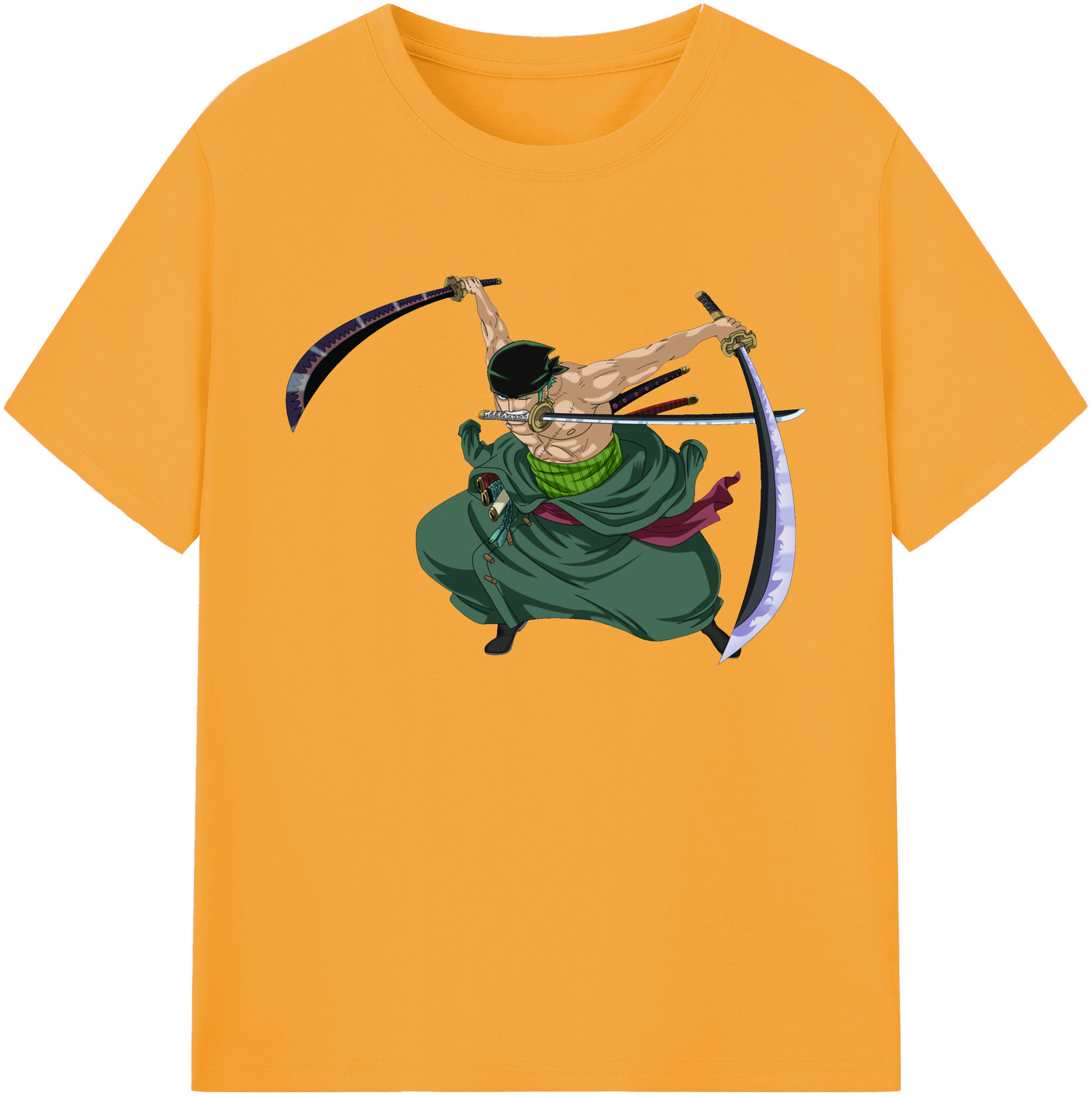 ワンピース ロロノア・ゾロ ONE PIECE Roronoa Zoro 綿100％ メンズ半袖Tシャツ｜肌触りやわらか＆通気性
