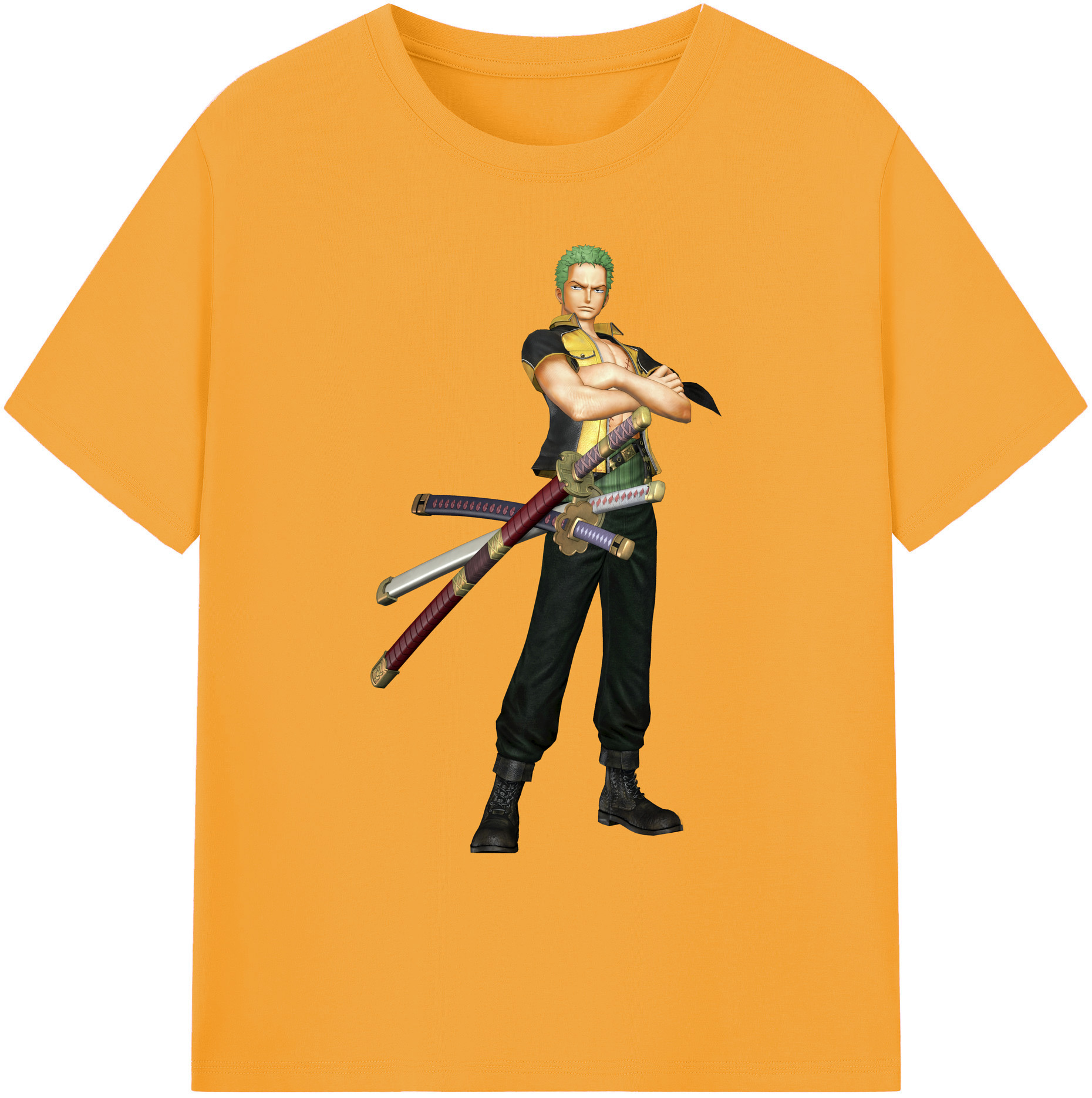 ワンピース ロロノア・ゾロ ONE PIECE Roronoa Zoro 綿100％ メンズ半袖Tシャツ｜肌触りやわらか＆通気性