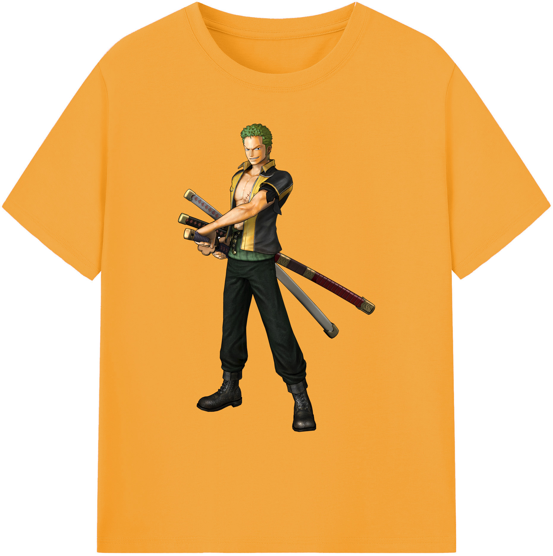 ワンピース ロロノア・ゾロ ONE PIECE Roronoa Zoro 綿100％ メンズ半袖Tシャツ｜肌触りやわらか＆通気性