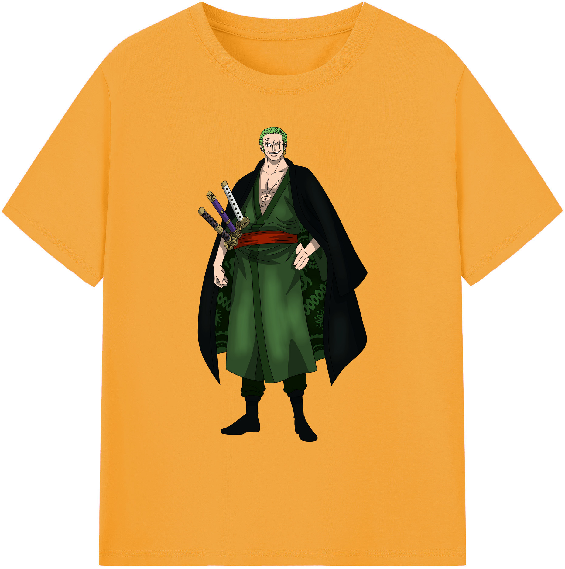 ワンピース ロロノア・ゾロ ONE PIECE Roronoa Zoro 綿100％ メンズ半袖Tシャツ｜肌触りやわらか＆通気性