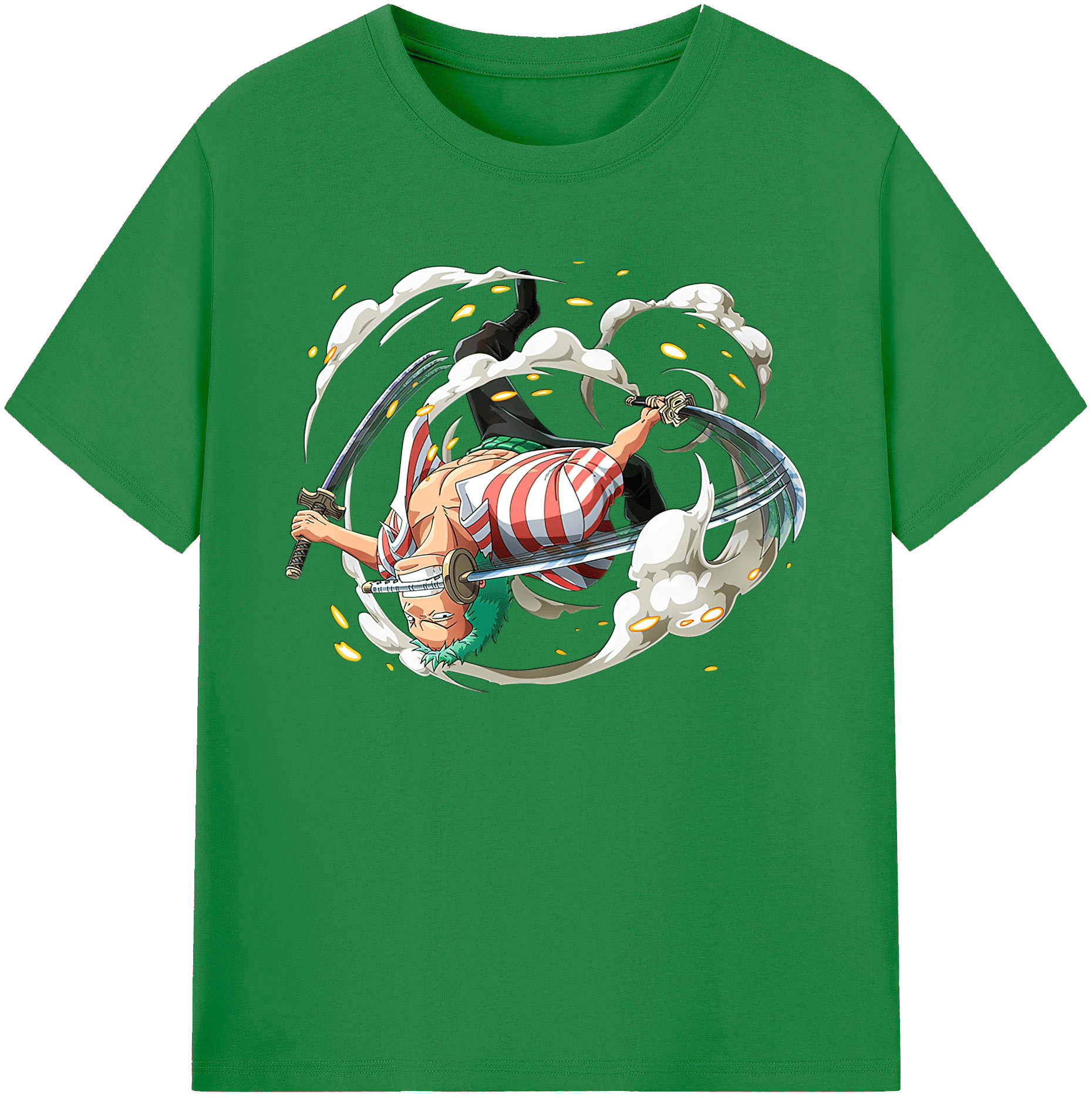 ワンピース ロロノア・ゾロ ONE PIECE Roronoa Zoro 綿100％ メンズ半袖Tシャツ｜肌触りやわらか＆通気性