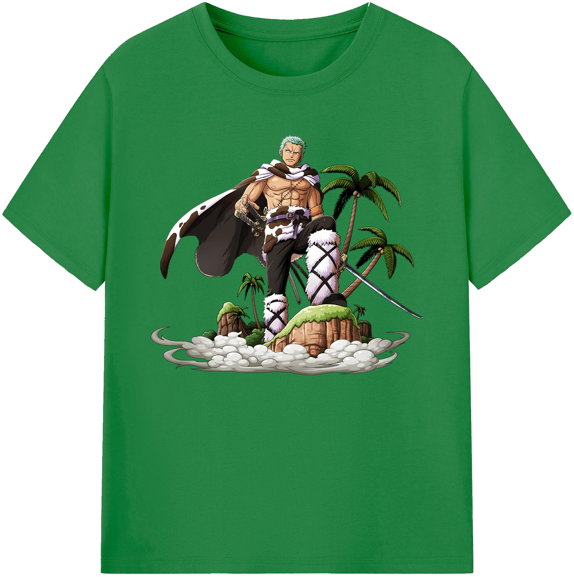 ワンピース ロロノア・ゾロ ONE PIECE Roronoa Zoro 綿100％ メンズ半袖Tシャツ｜肌触りやわらか＆通気性