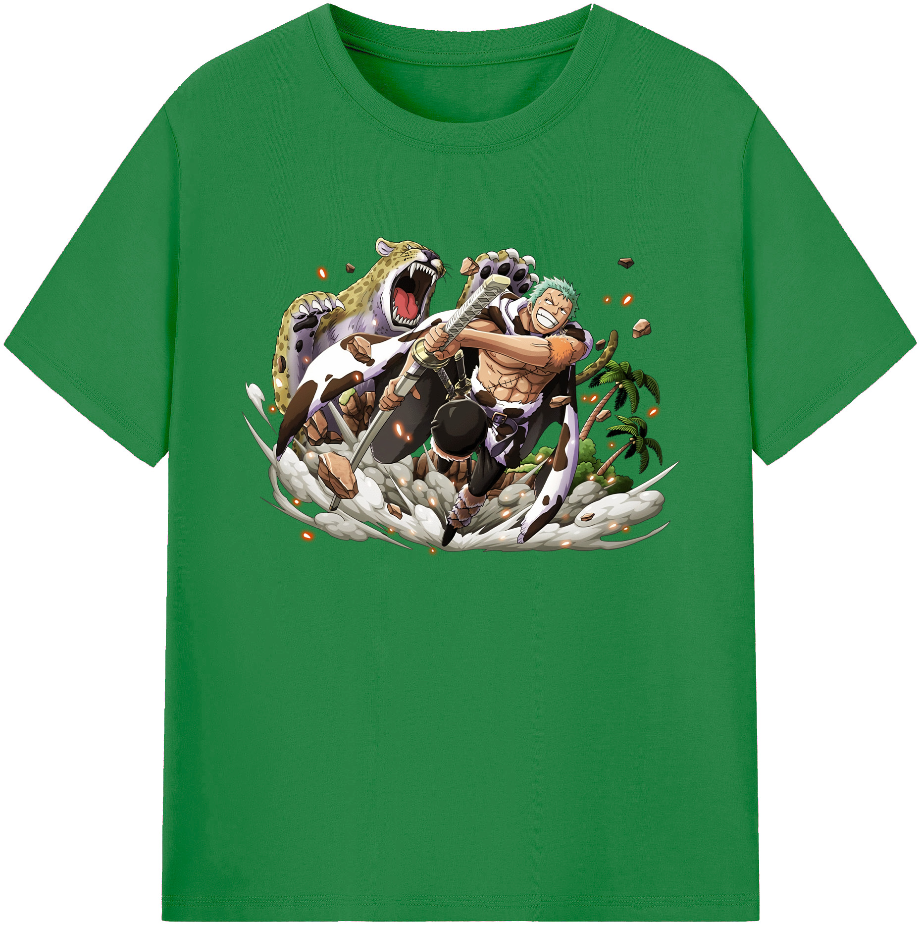 ワンピース ロロノア・ゾロ ONE PIECE Roronoa Zoro 綿100％ メンズ半袖Tシャツ｜肌触りやわらか＆通気性