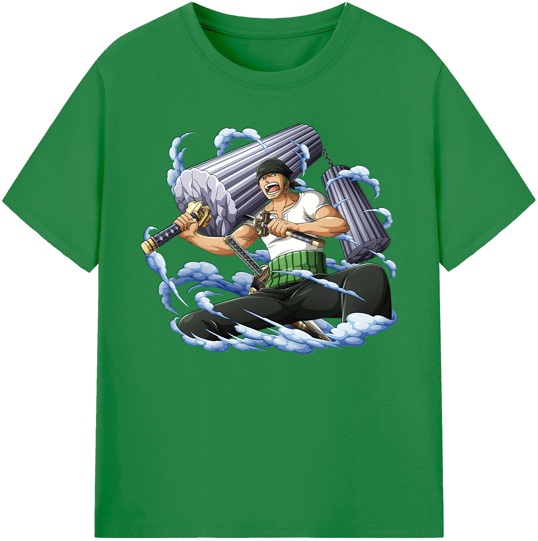 ワンピース ロロノア・ゾロ ONE PIECE Roronoa Zoro 綿100％ メンズ半袖Tシャツ｜肌触りやわらか＆通気性
