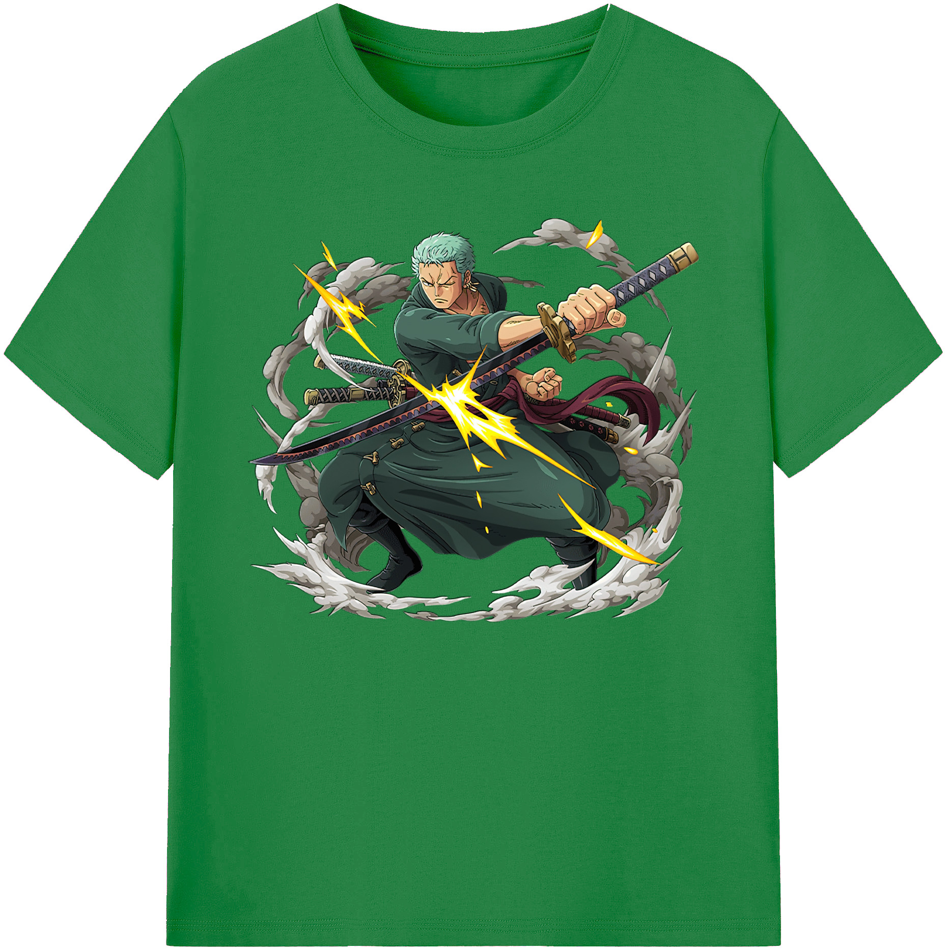 ワンピース ロロノア・ゾロ ONE PIECE Roronoa Zoro 綿100％ メンズ半袖Tシャツ｜肌触りやわらか＆通気性