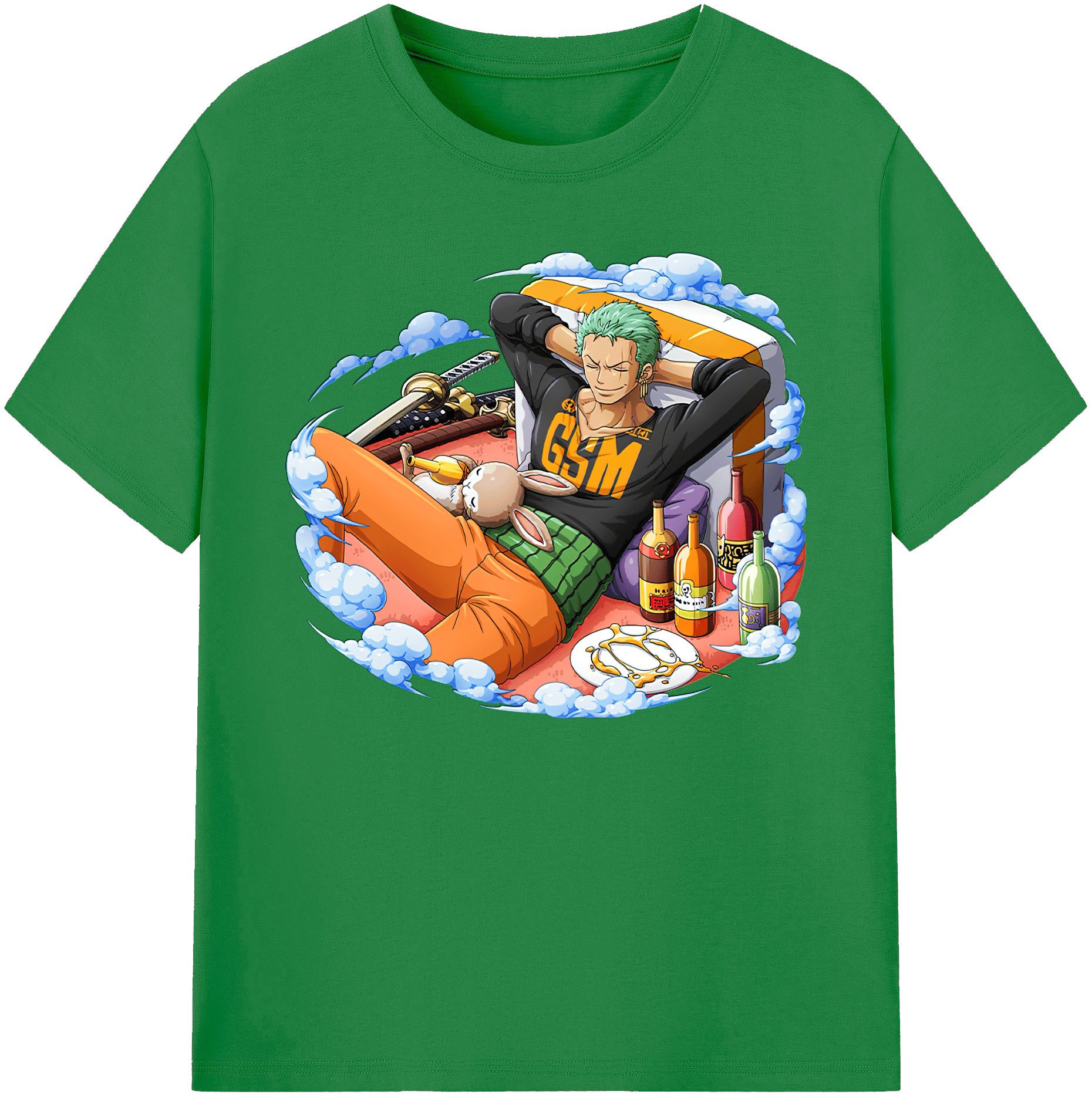 ワンピース ロロノア・ゾロ ONE PIECE Roronoa Zoro 綿100％ メンズ半袖Tシャツ｜肌触りやわらか＆通気性
