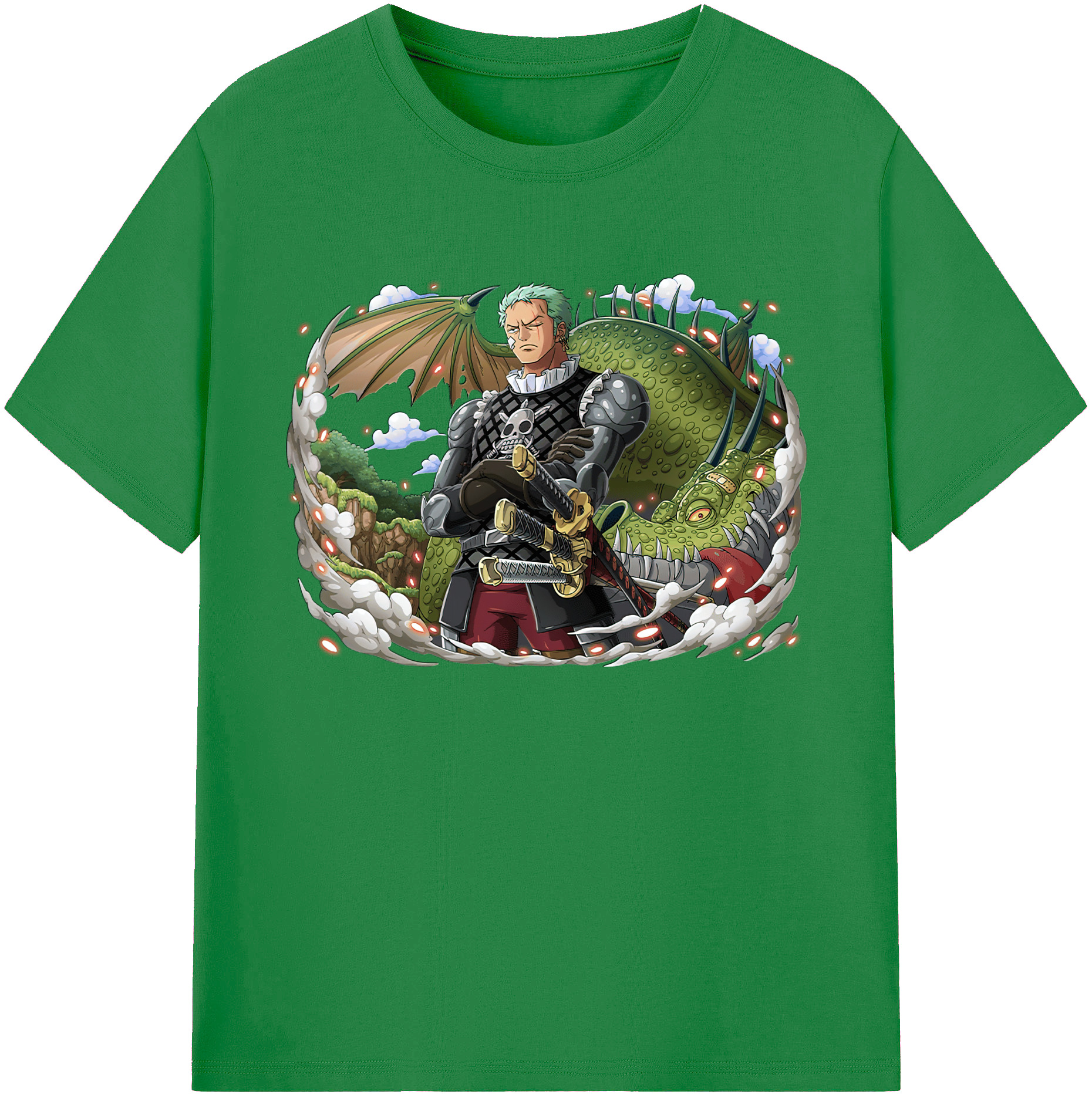 ワンピース ロロノア・ゾロ ONE PIECE Roronoa Zoro 綿100％ メンズ半袖Tシャツ｜肌触りやわらか＆通気性