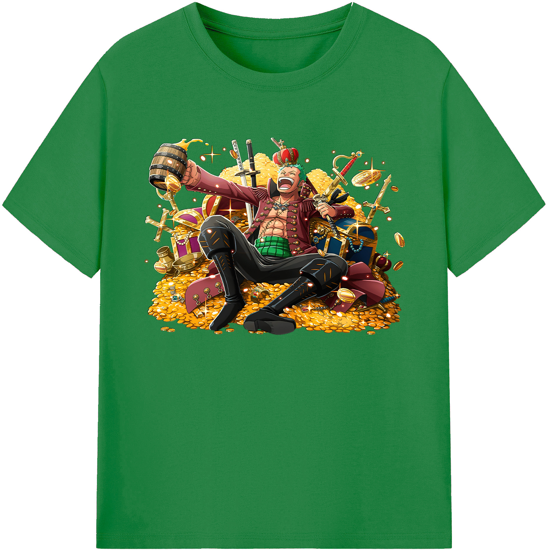 ワンピース ロロノア・ゾロ ONE PIECE Roronoa Zoro 綿100％ メンズ半袖Tシャツ｜肌触りやわらか＆通気性