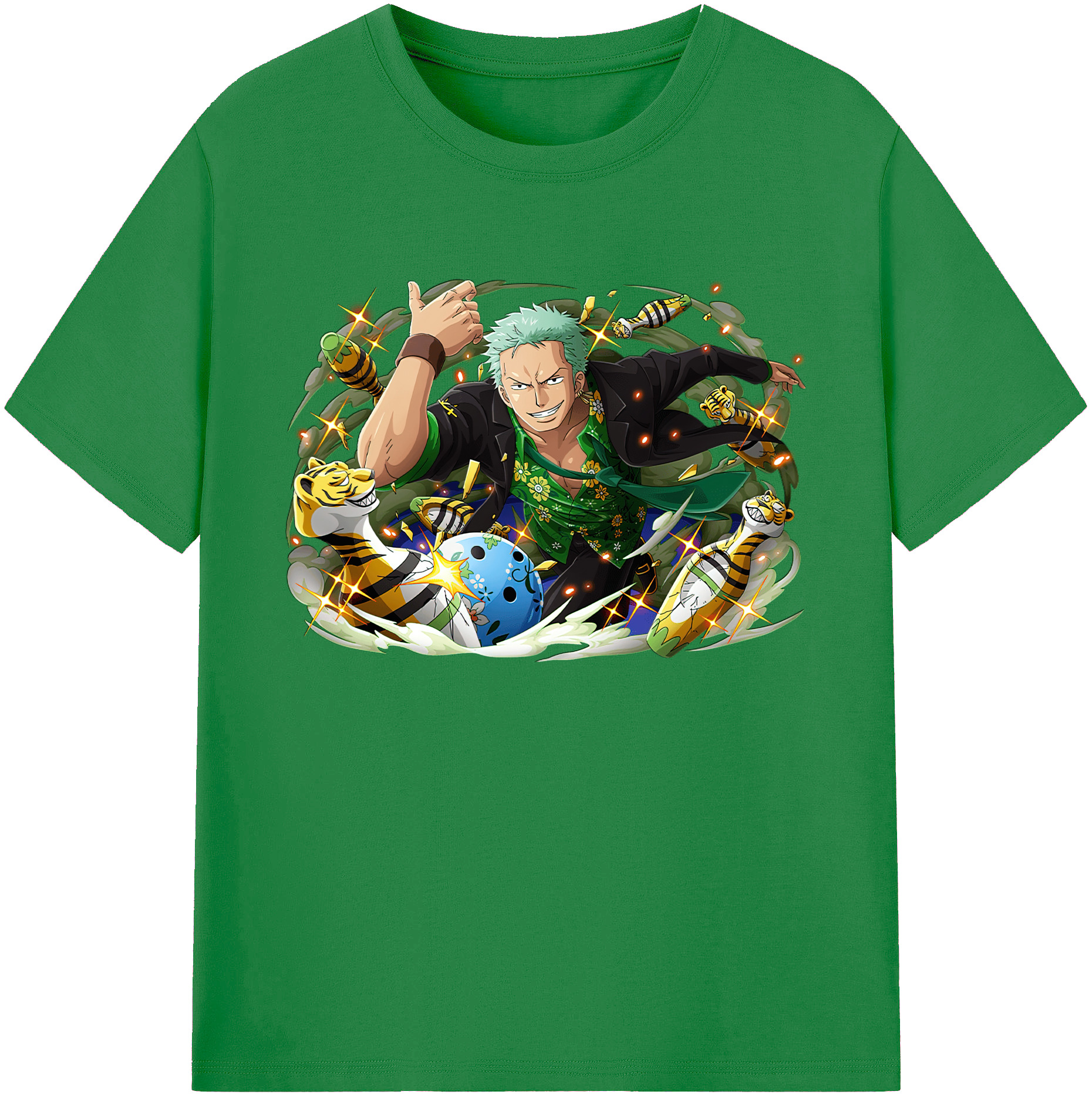 ワンピース ロロノア・ゾロ ONE PIECE Roronoa Zoro 綿100％ メンズ半袖Tシャツ｜肌触りやわらか＆通気性