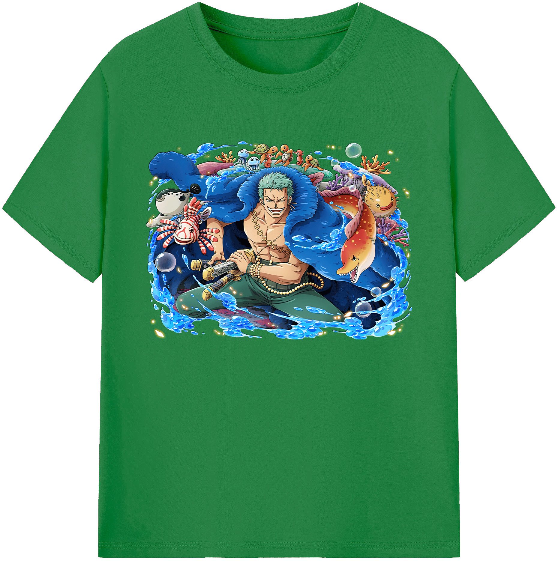 ワンピース ロロノア・ゾロ ONE PIECE Roronoa Zoro 綿100％ メンズ半袖Tシャツ｜肌触りやわらか＆通気性