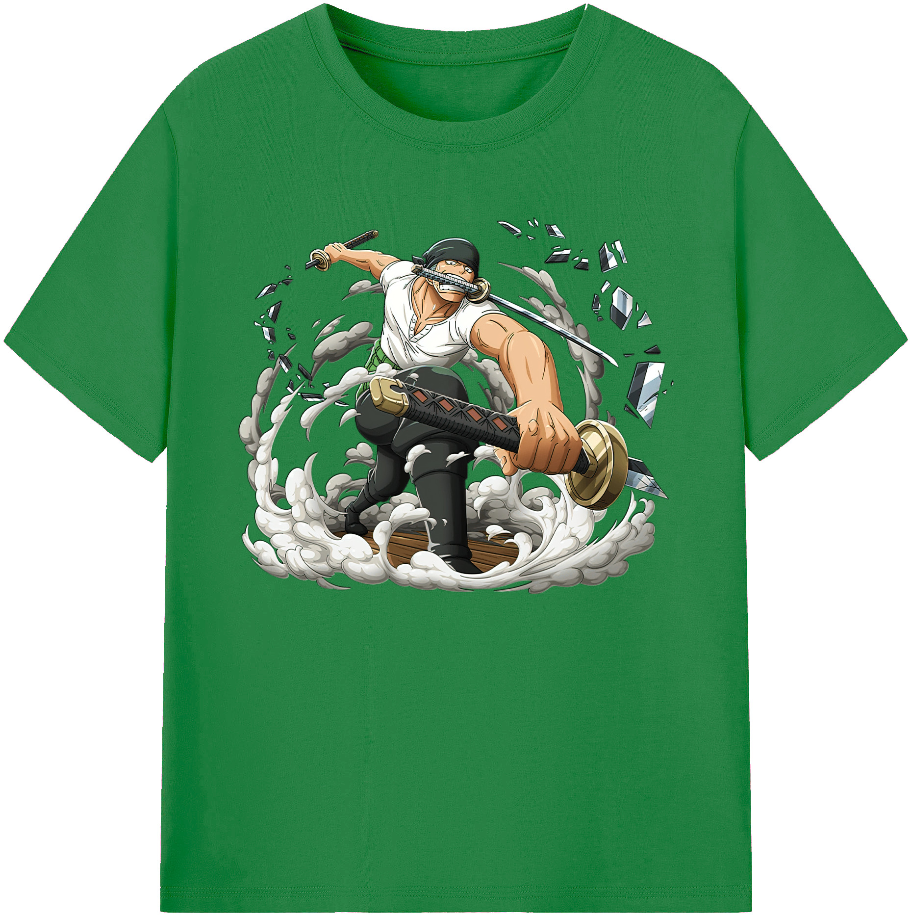 ワンピース ロロノア・ゾロ ONE PIECE Roronoa Zoro 綿100％ メンズ半袖Tシャツ｜肌触りやわらか＆通気性