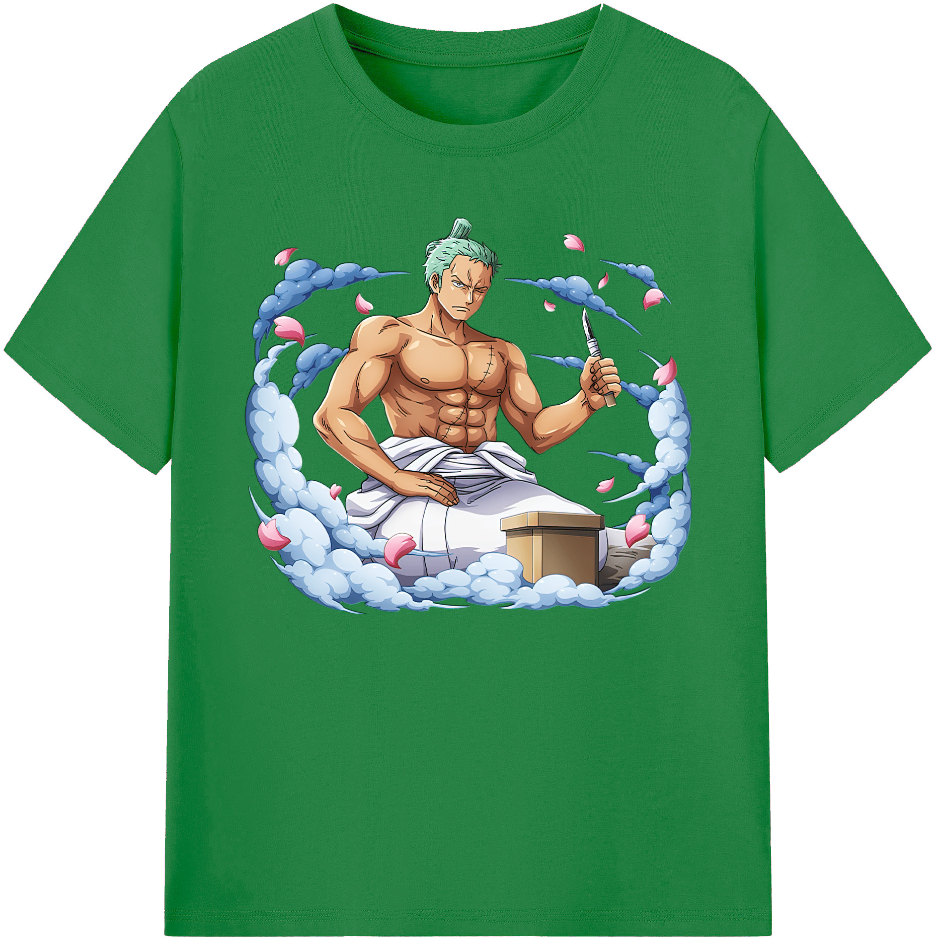 ワンピース ロロノア・ゾロ ONE PIECE Roronoa Zoro 綿100％ メンズ半袖Tシャツ｜肌触りやわらか＆通気性