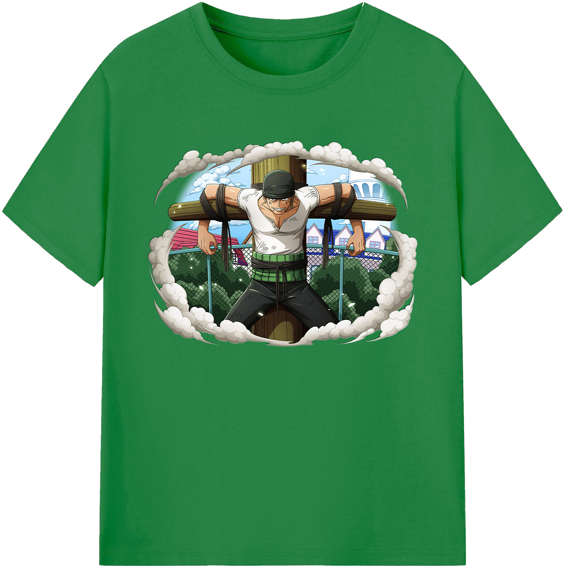 ワンピース ロロノア・ゾロ ONE PIECE Roronoa Zoro 綿100％ メンズ半袖Tシャツ｜肌触りやわらか＆通気性