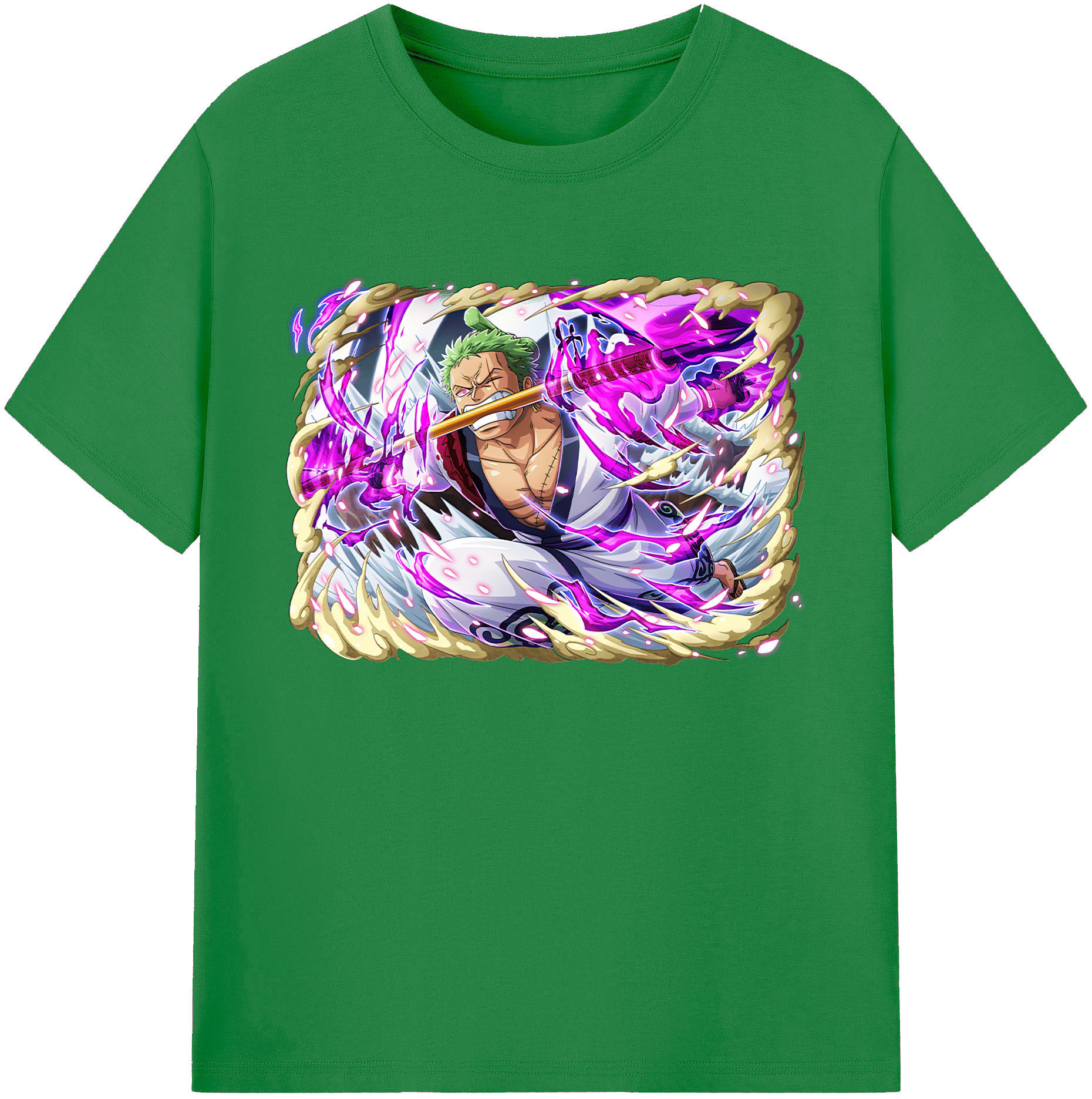 ワンピース ロロノア・ゾロ ONE PIECE Roronoa Zoro 綿100％ メンズ半袖Tシャツ｜肌触りやわらか＆通気性