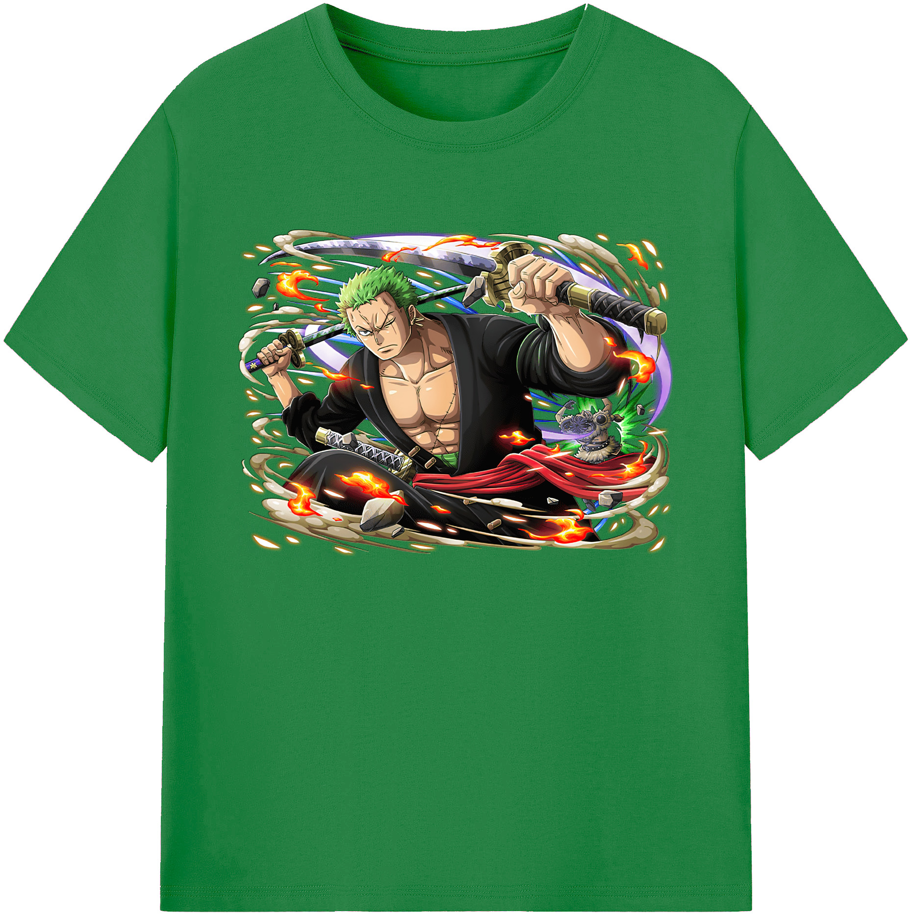 （画像用） ワンピース ロロノア・ゾロ ONE PIECE Roronoa Zoro 綿100％ メンズ半袖Tシャツ｜肌触りやわらか＆通気性