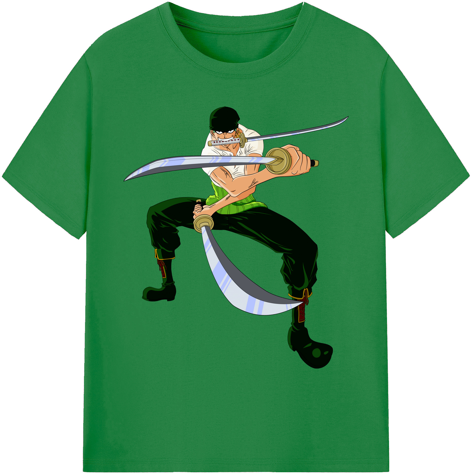 ワンピース ロロノア・ゾロ ONE PIECE Roronoa Zoro 綿100％ メンズ半袖Tシャツ｜肌触りやわらか＆通気性