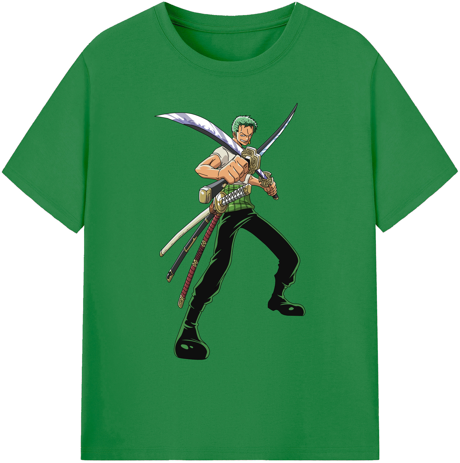 ワンピース ロロノア・ゾロ ONE PIECE Roronoa Zoro 綿100％ メンズ半袖Tシャツ｜肌触りやわらか＆通気性