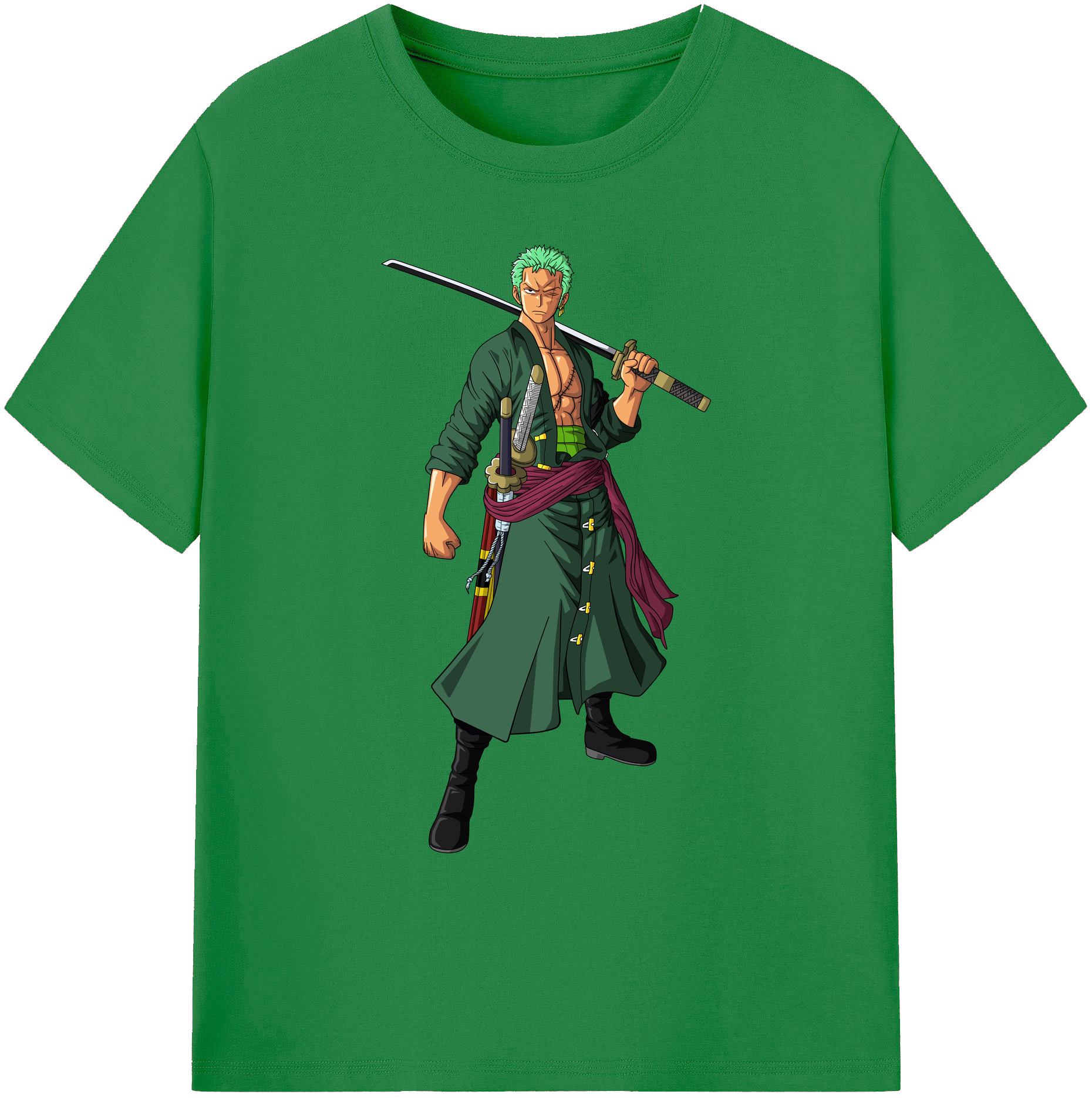 ワンピース ロロノア・ゾロ ONE PIECE Roronoa Zoro 綿100％ メンズ半袖Tシャツ｜肌触りやわらか＆通気性