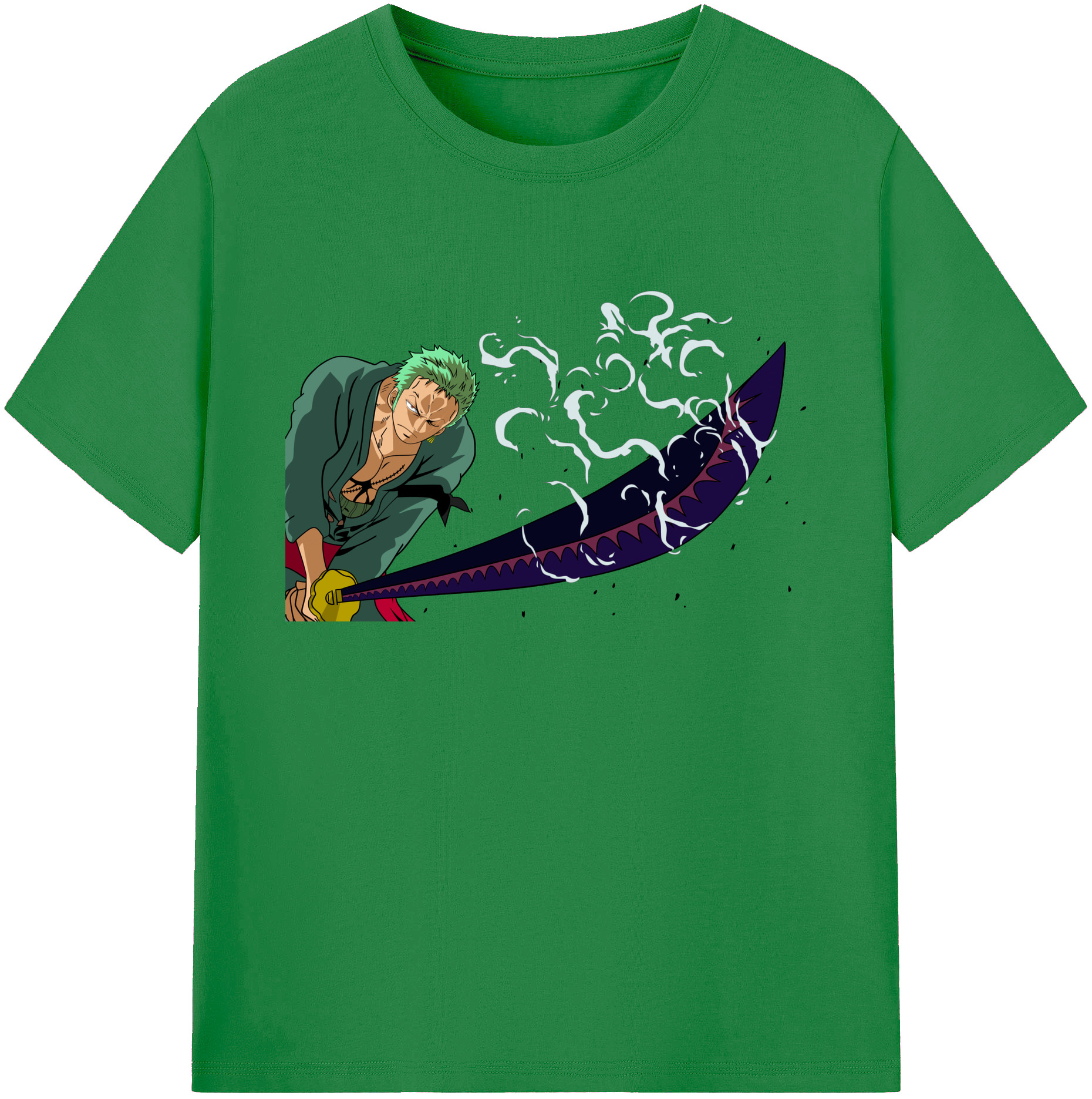 ワンピース ロロノア・ゾロ ONE PIECE Roronoa Zoro 綿100％ メンズ半袖Tシャツ｜肌触りやわらか＆通気性