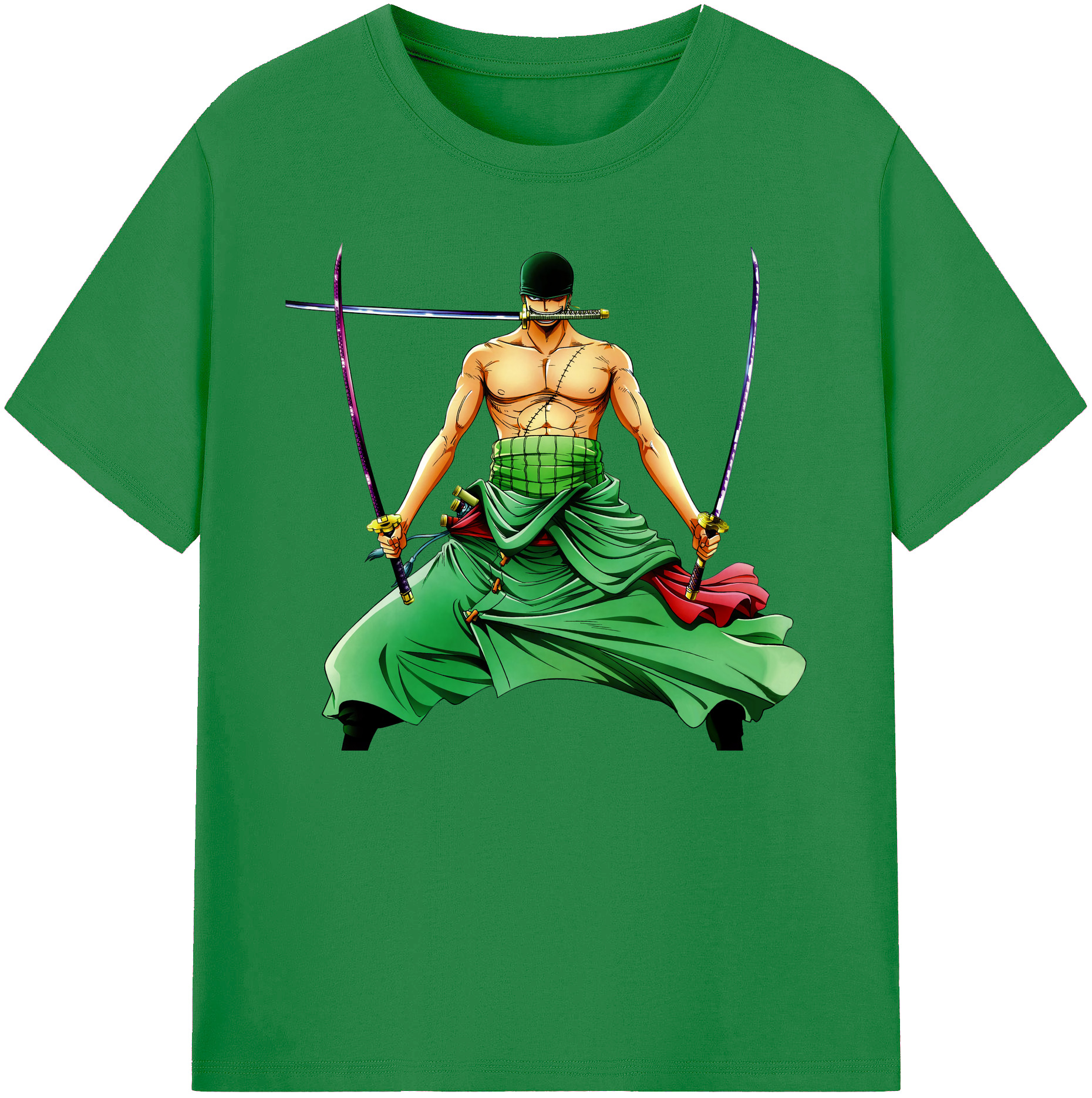 ワンピース ロロノア・ゾロ ONE PIECE Roronoa Zoro 綿100％ メンズ半袖Tシャツ｜肌触りやわらか＆通気性
