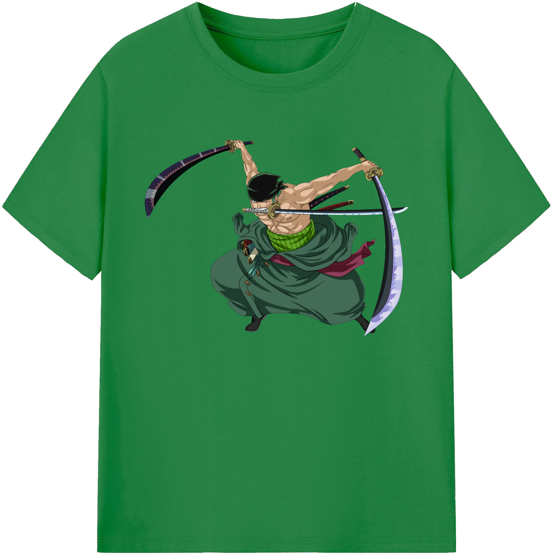 ワンピース ロロノア・ゾロ ONE PIECE Roronoa Zoro 綿100％ メンズ半袖Tシャツ｜肌触りやわらか＆通気性