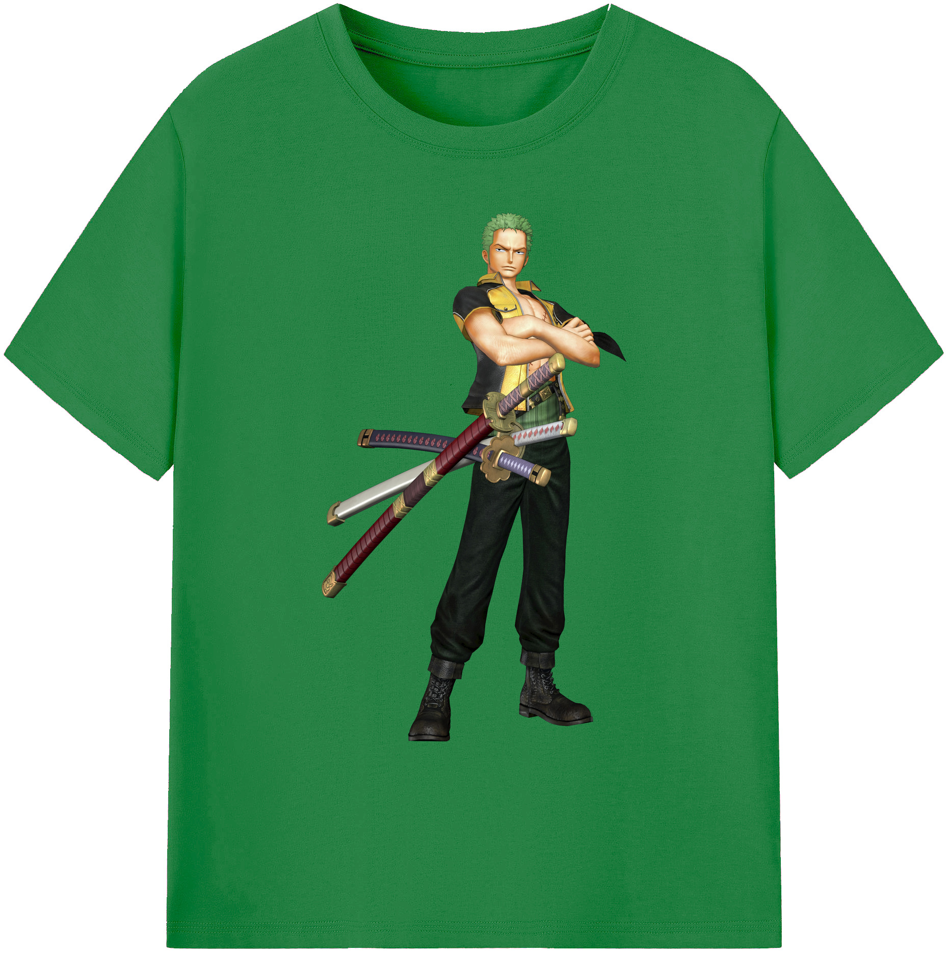 ワンピース ロロノア・ゾロ ONE PIECE Roronoa Zoro 綿100％ メンズ半袖Tシャツ｜肌触りやわらか＆通気性