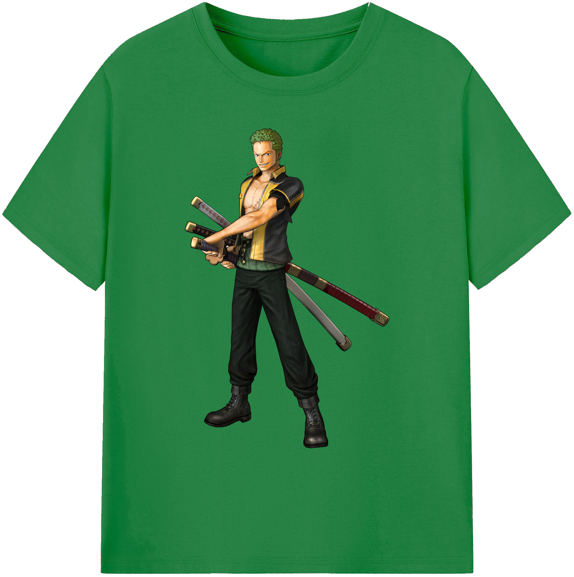ワンピース ロロノア・ゾロ ONE PIECE Roronoa Zoro 綿100％ メンズ半袖Tシャツ｜肌触りやわらか＆通気性