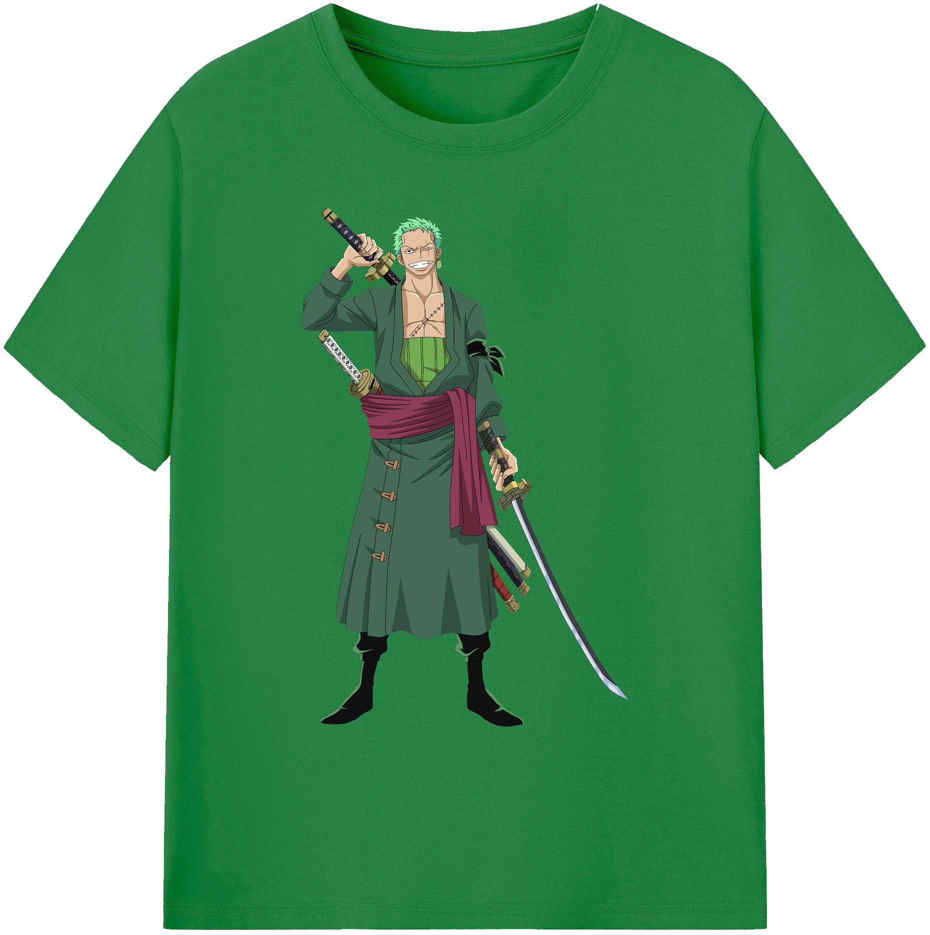 ワンピース ロロノア・ゾロ ONE PIECE Roronoa Zoro 綿100％ メンズ半袖Tシャツ｜肌触りやわらか＆通気性