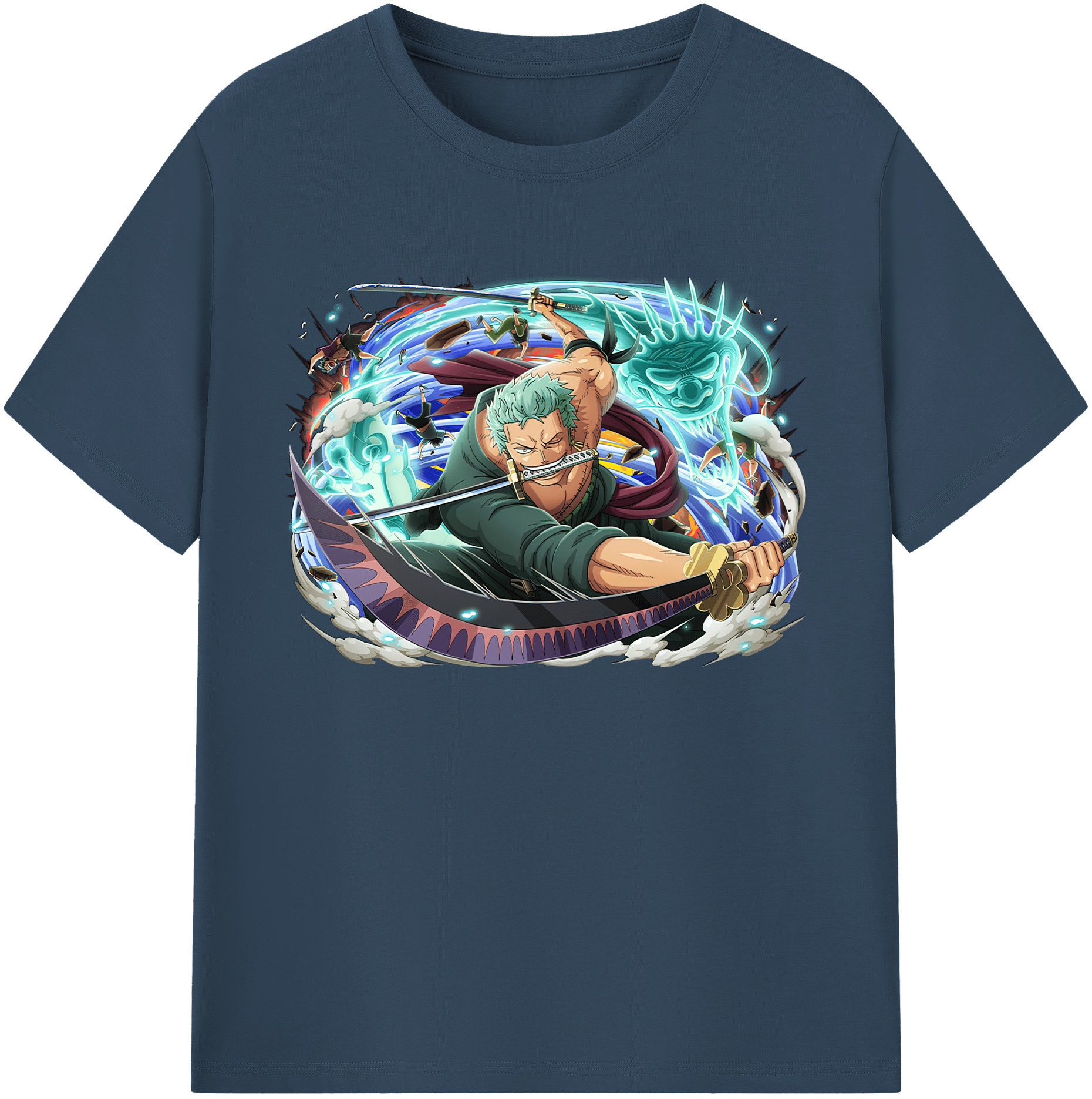 ワンピース ロロノア・ゾロ ONE PIECE Roronoa Zoro 綿100％ メンズ半袖Tシャツ｜肌触りやわらか＆通気性