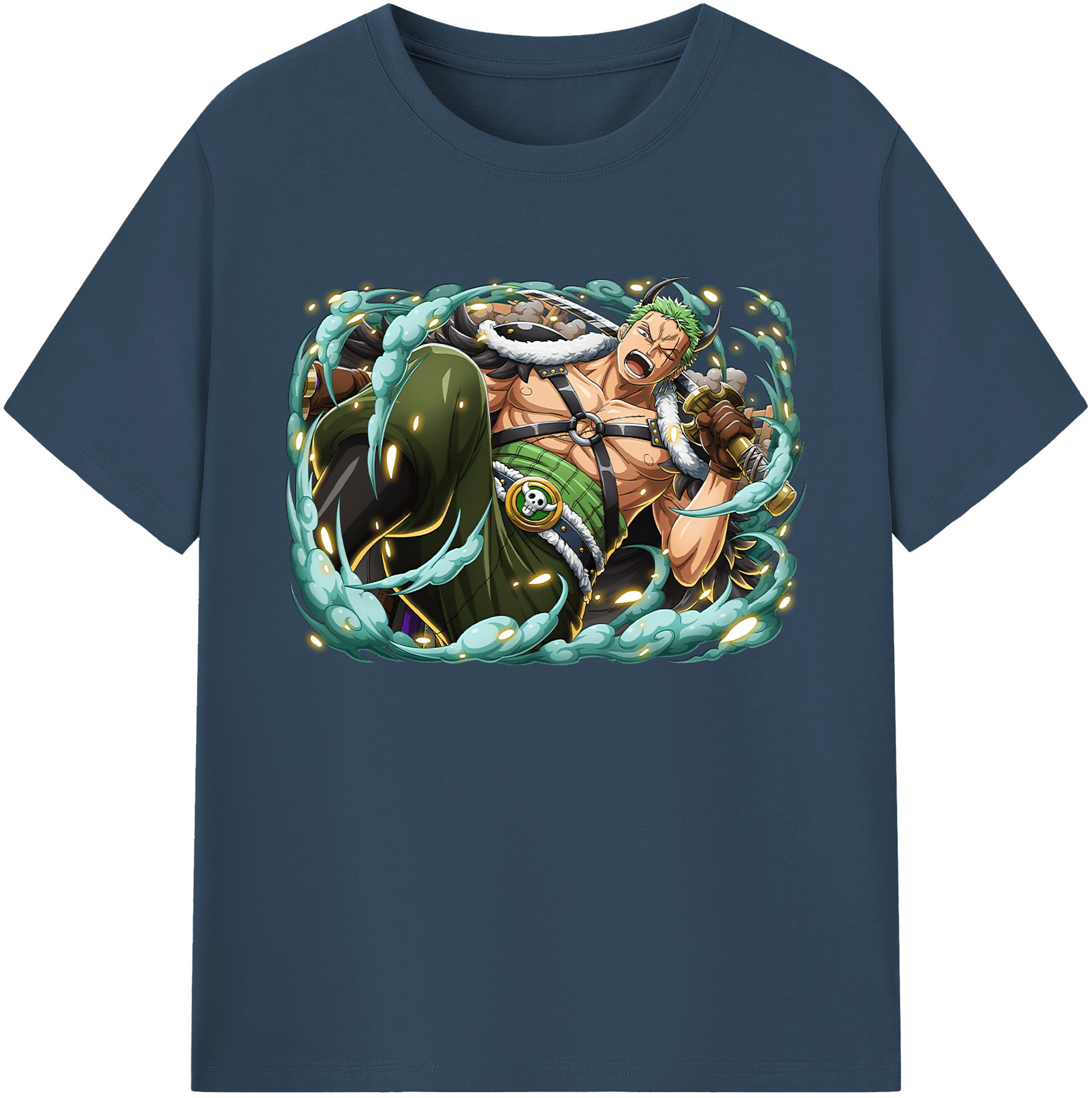 ワンピース ロロノア・ゾロ ONE PIECE Roronoa Zoro 綿100％ メンズ半袖Tシャツ｜肌触りやわらか＆通気性
