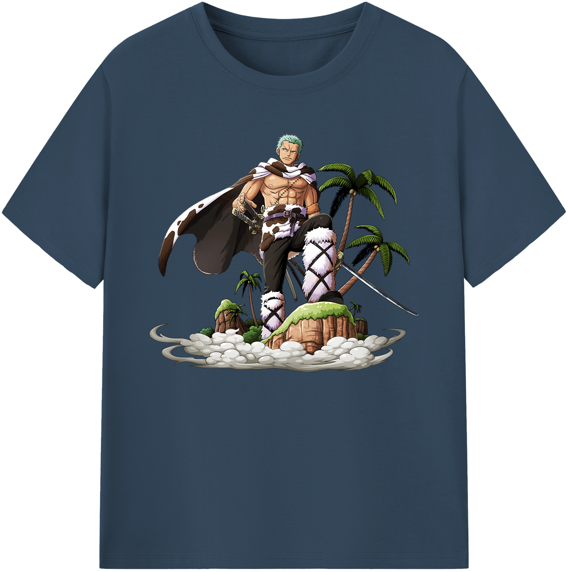 ワンピース ロロノア・ゾロ ONE PIECE Roronoa Zoro 綿100％ メンズ半袖Tシャツ｜肌触りやわらか＆通気性