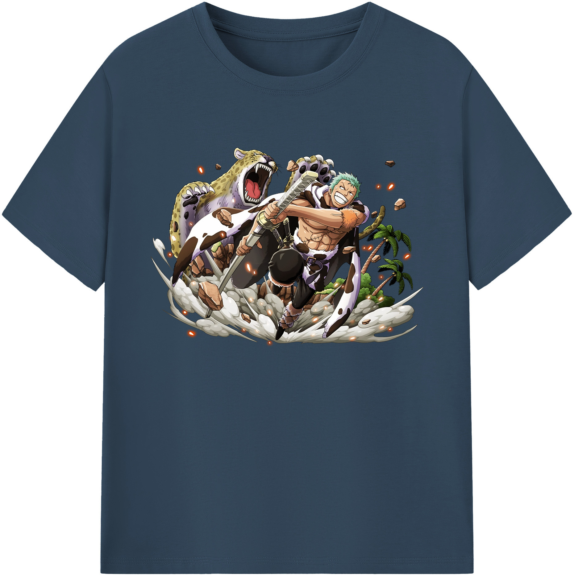 ワンピース ロロノア・ゾロ ONE PIECE Roronoa Zoro 綿100％ メンズ半袖Tシャツ｜肌触りやわらか＆通気性