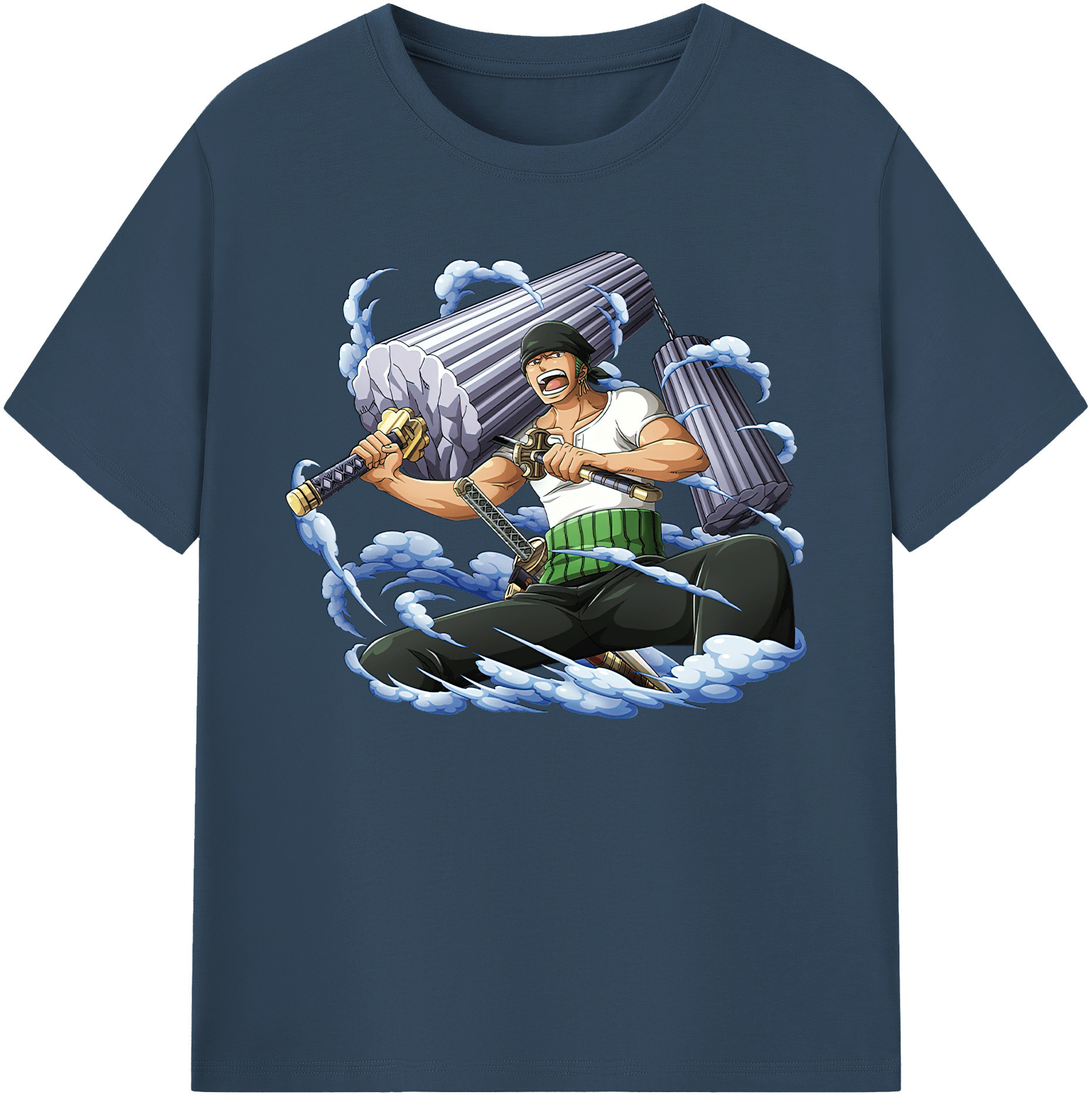 ワンピース ロロノア・ゾロ ONE PIECE Roronoa Zoro 綿100％ メンズ半袖Tシャツ｜肌触りやわらか＆通気性