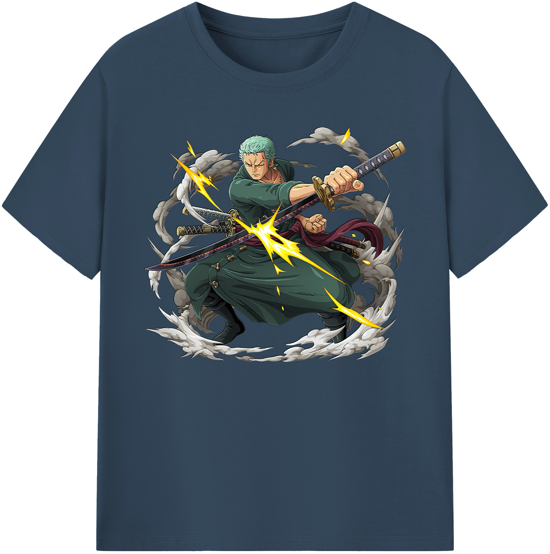ワンピース ロロノア・ゾロ ONE PIECE Roronoa Zoro 綿100％ メンズ半袖Tシャツ｜肌触りやわらか＆通気性
