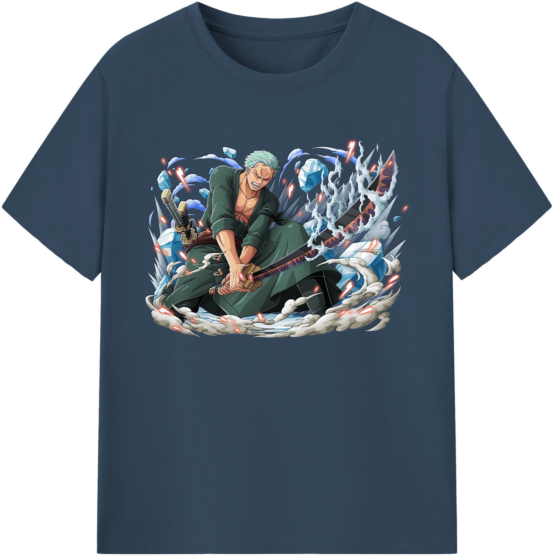ワンピース ロロノア・ゾロ ONE PIECE Roronoa Zoro 綿100％ メンズ半袖Tシャツ｜肌触りやわらか＆通気性