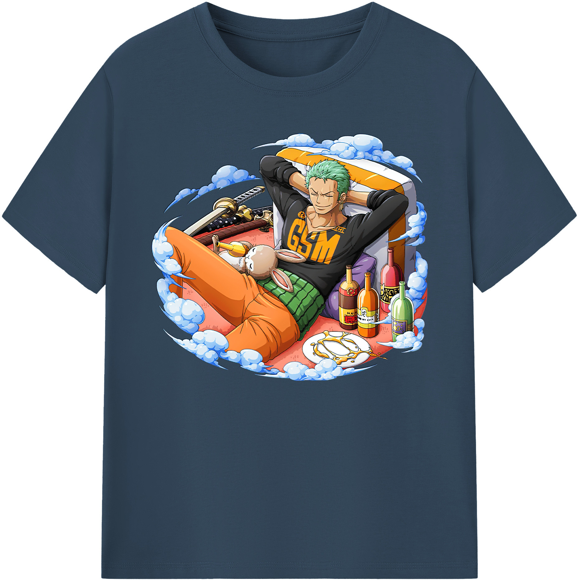 ワンピース ロロノア・ゾロ ONE PIECE Roronoa Zoro 綿100％ メンズ半袖Tシャツ｜肌触りやわらか＆通気性