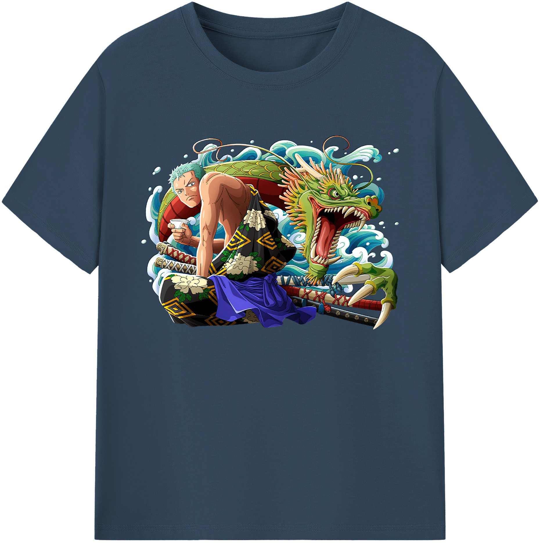 ワンピース ロロノア・ゾロ ONE PIECE Roronoa Zoro 綿100％ メンズ半袖Tシャツ｜肌触りやわらか＆通気性