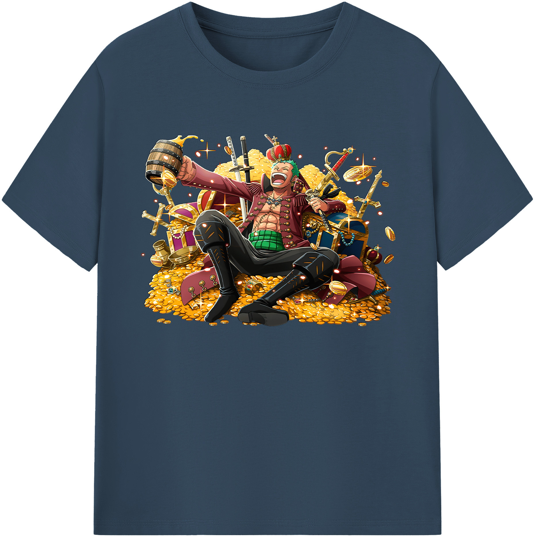 ワンピース ロロノア・ゾロ ONE PIECE Roronoa Zoro 綿100％ メンズ半袖Tシャツ｜肌触りやわらか＆通気性