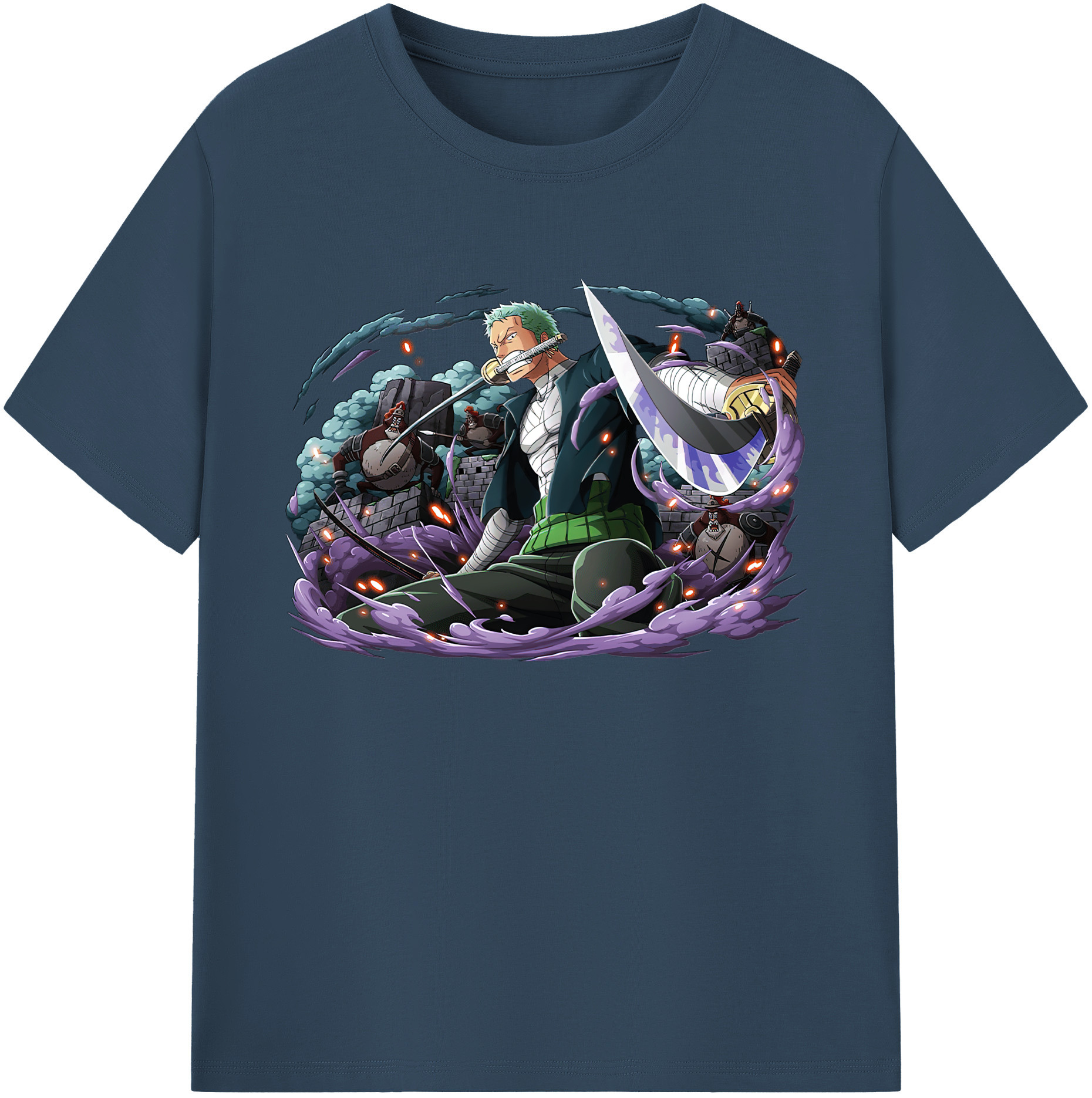 ワンピース ロロノア・ゾロ ONE PIECE Roronoa Zoro 綿100％ メンズ半袖Tシャツ｜肌触りやわらか＆通気性