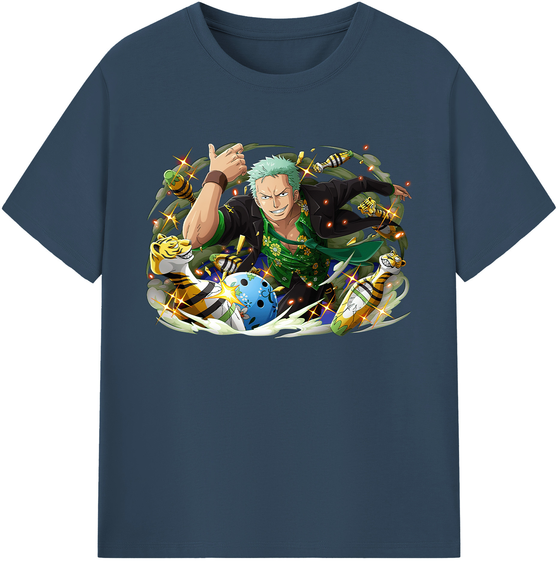 ワンピース ロロノア・ゾロ ONE PIECE Roronoa Zoro 綿100％ メンズ半袖Tシャツ｜肌触りやわらか＆通気性