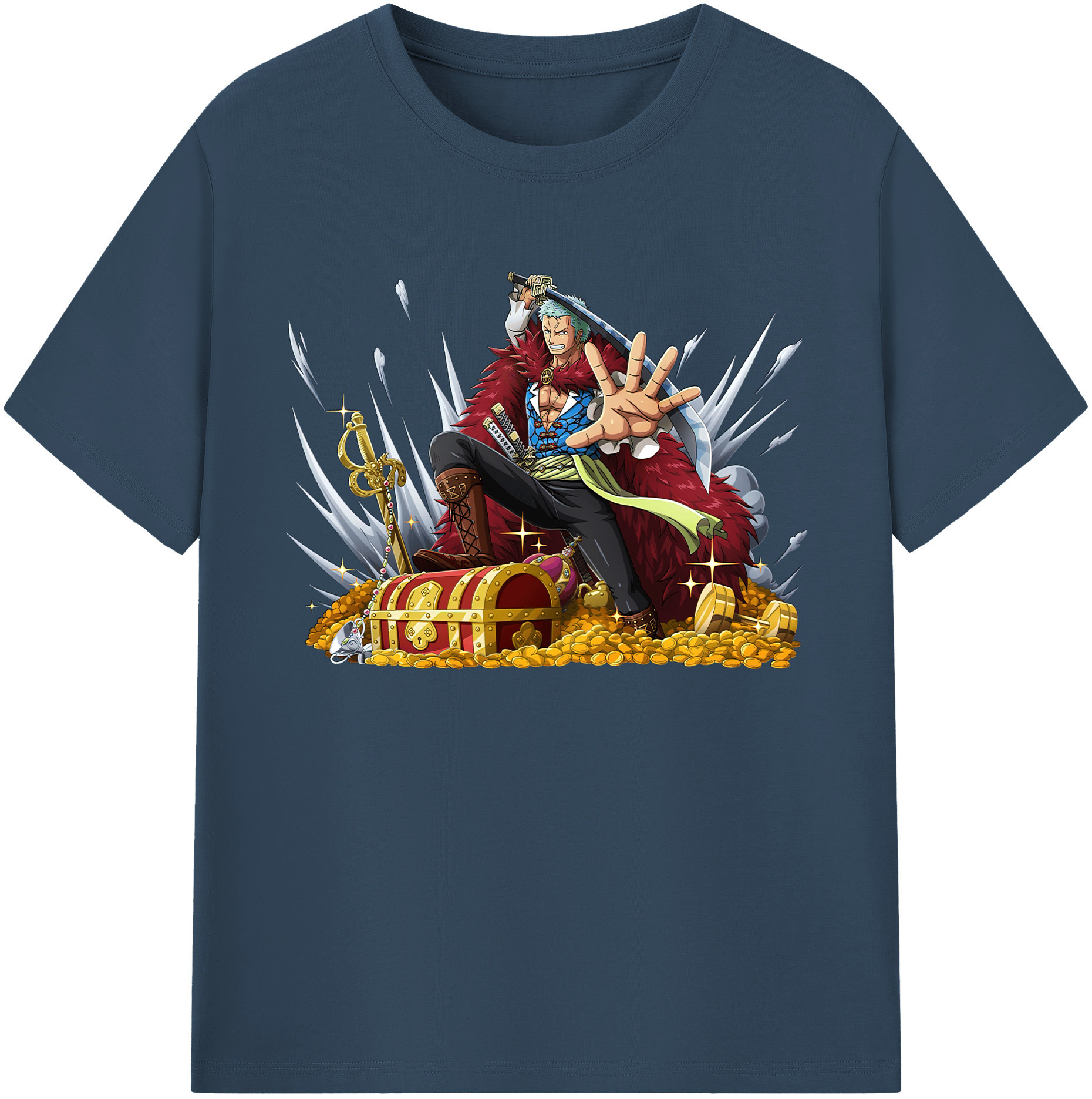 ワンピース ロロノア・ゾロ ONE PIECE Roronoa Zoro 綿100％ メンズ半袖Tシャツ｜肌触りやわらか＆通気性