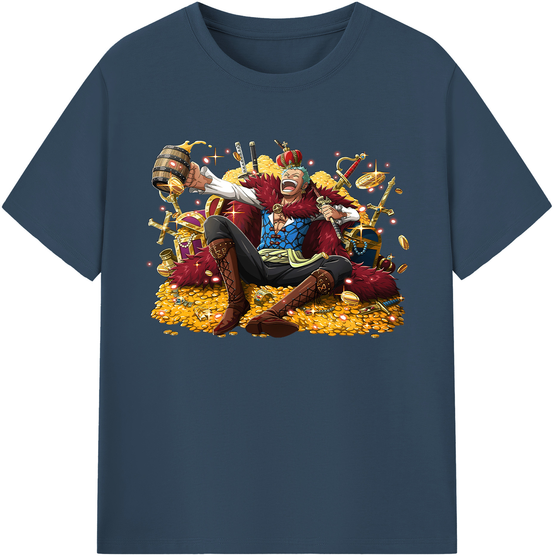 ワンピース ロロノア・ゾロ ONE PIECE Roronoa Zoro 綿100％ メンズ半袖Tシャツ｜肌触りやわらか＆通気性