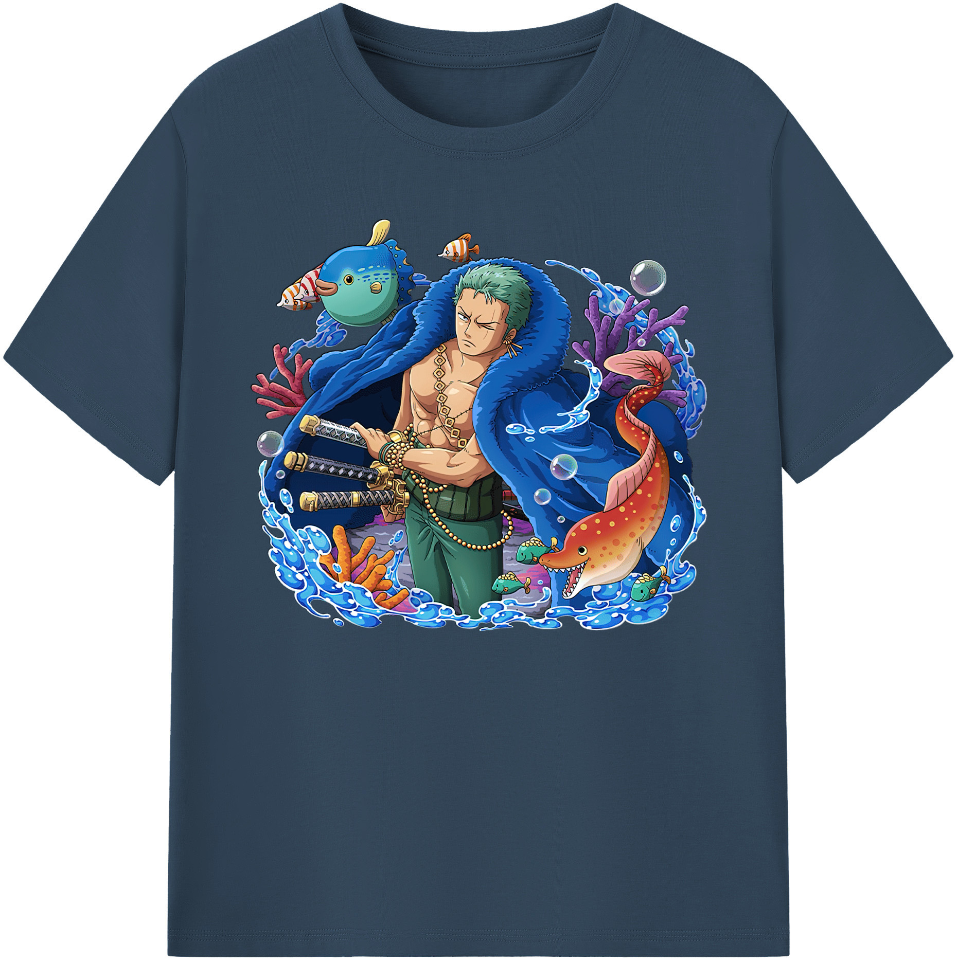 ワンピース ロロノア・ゾロ ONE PIECE Roronoa Zoro 綿100％ メンズ半袖Tシャツ｜肌触りやわらか＆通気性